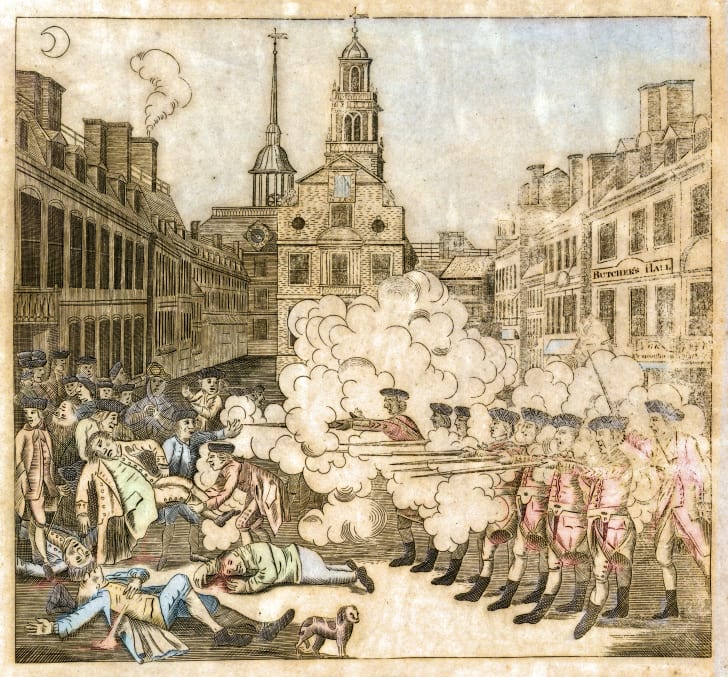 drawing of the Boston Massacre