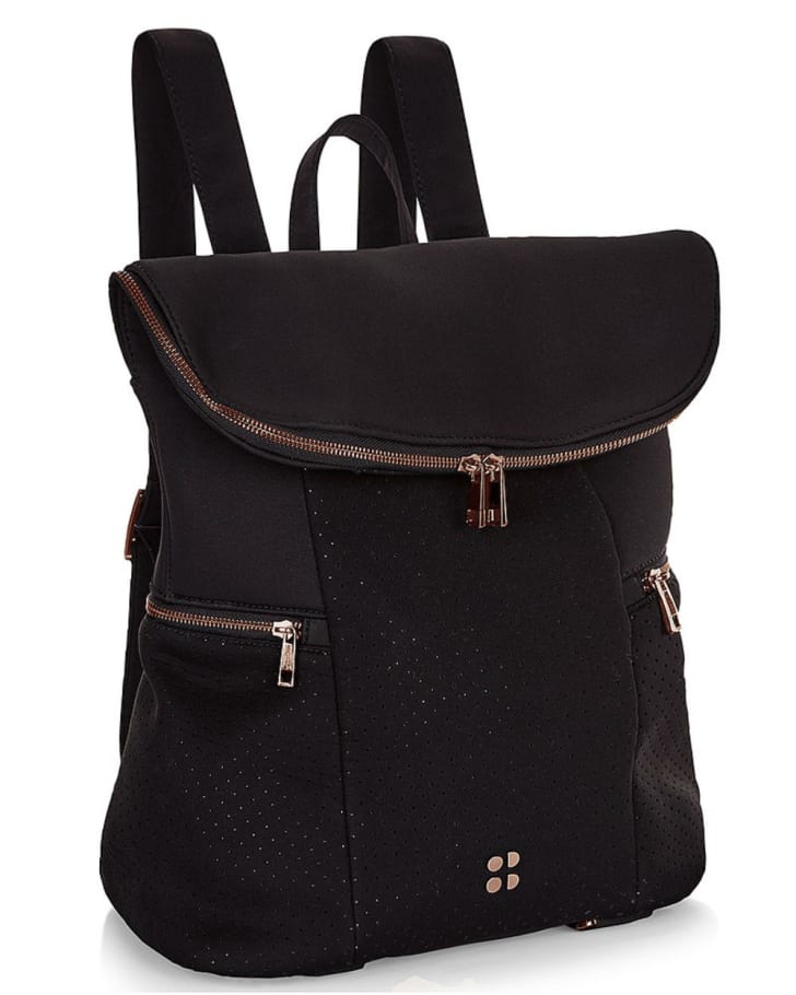 A Sweaty Betty sports backpack is pictured