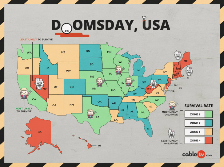 The 10 Best States for Surviving a Zombie Apocalypse Mental Floss