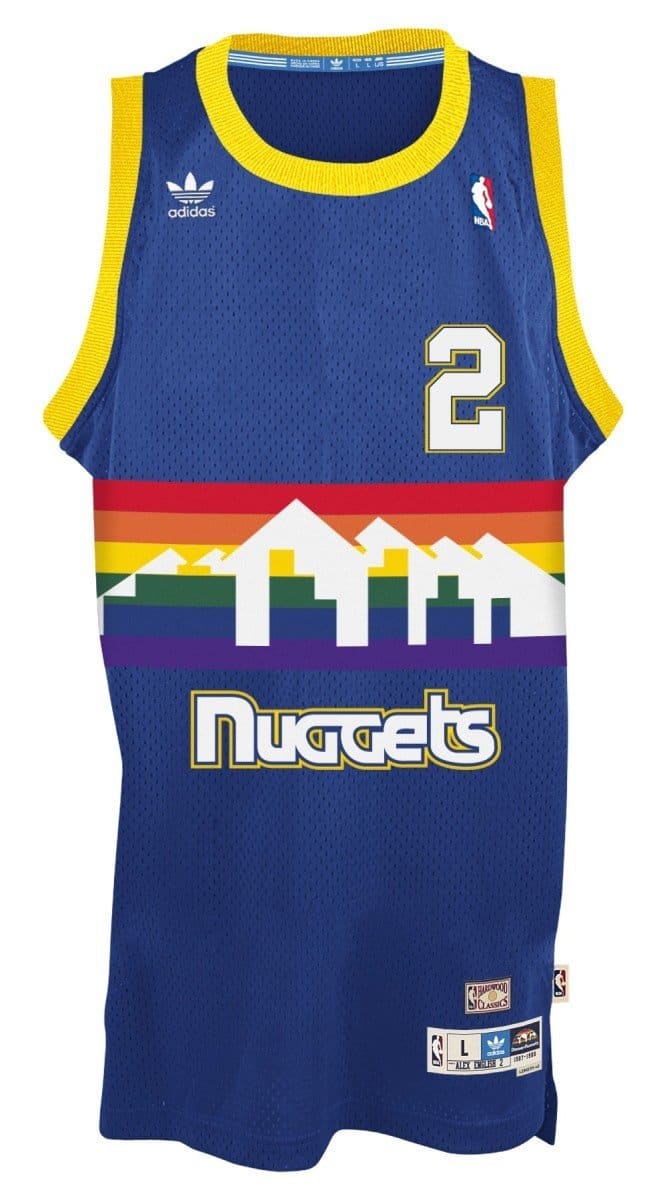 1993-95 DENVER NUGGETS MUTOMBO #55 CHAMPION JERSEY (AWAY) L - Classic  American Sports