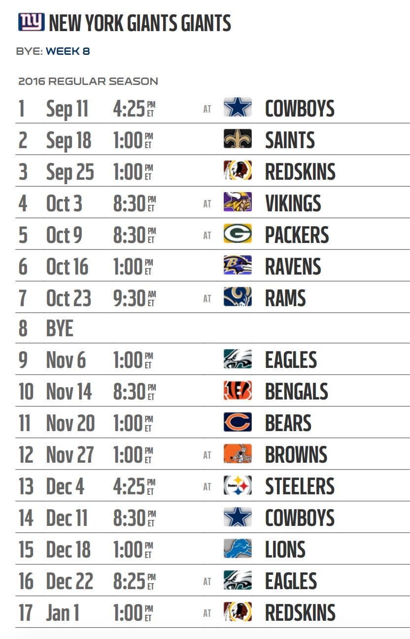 New York Giants Schedule : New York Giants Desktop Wallpapers Group 83 / Download and print the