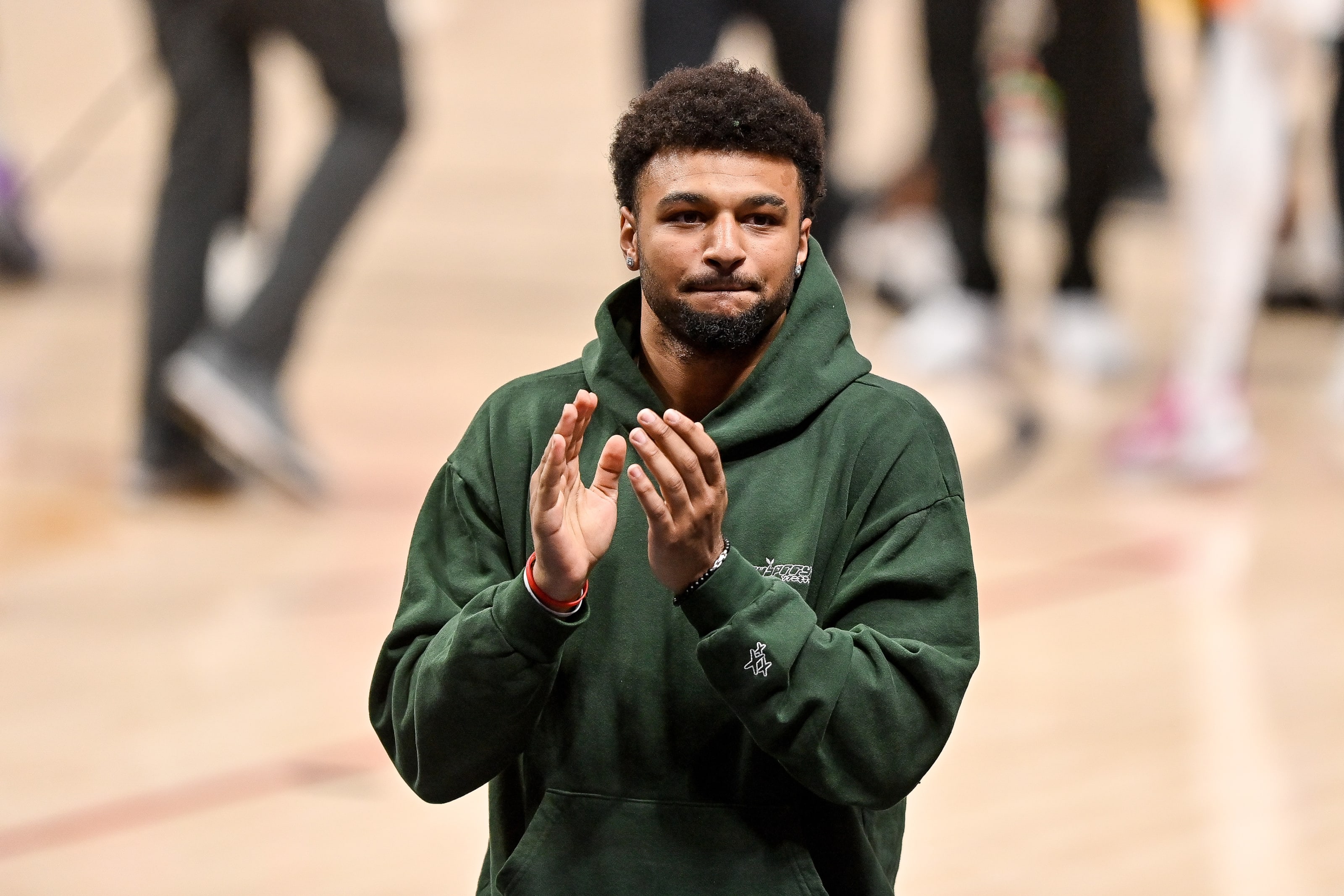Jamal Murray, Denver Nuggets walks off the court after action against the Phoenix Suns in Game 4 of the Western Conference second-round playoff series. (Photo by Dustin Bradford/Getty Images)