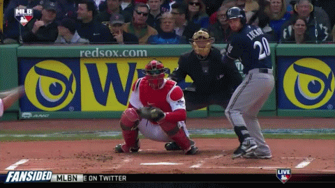 Brewers Jonathan Lucroy Hits Home Run Over Green Monster Into Parking Lot Gif