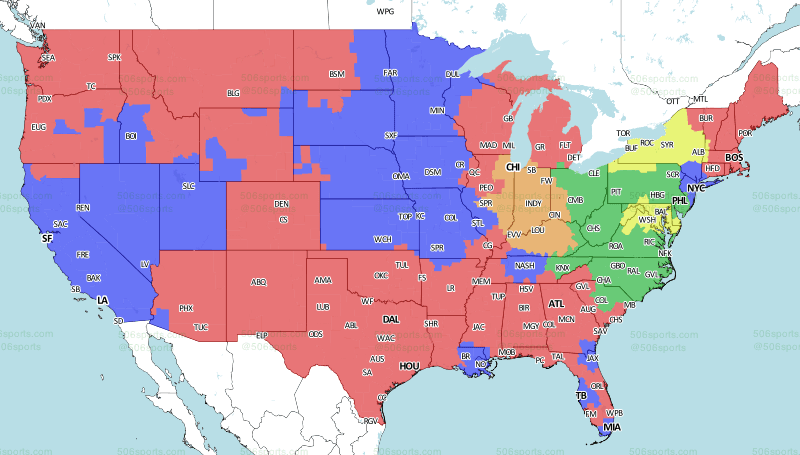 NFL TV Schedule and broadcast map for Week 1, 2018