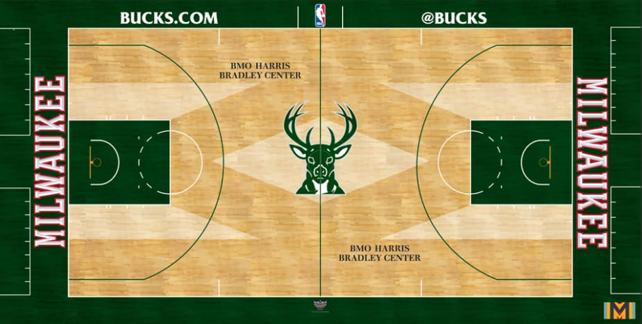 Milwaukee Bucks unveil new basketball court design (photo)