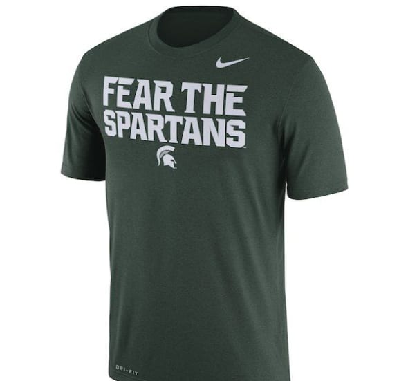 College T-Shirt Michigan State Spartans Slant Route NCAA Football Levelwear 