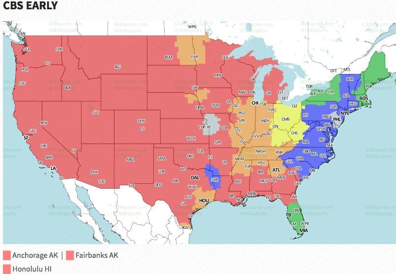 NFL coverage map 2016: TV schedule Week 7
