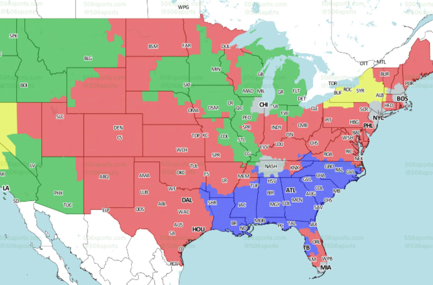 NFL Week 2 broadcast maps