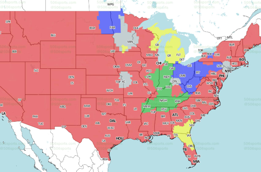 Buffalo Bills vs. Los Angeles Rams: Television broadcast map