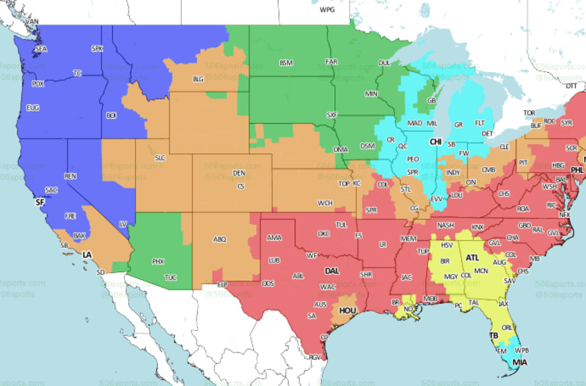 Nfl Local Listings Map Seahawks At Raiders: Coverage Map, Local Listings, And Announcers