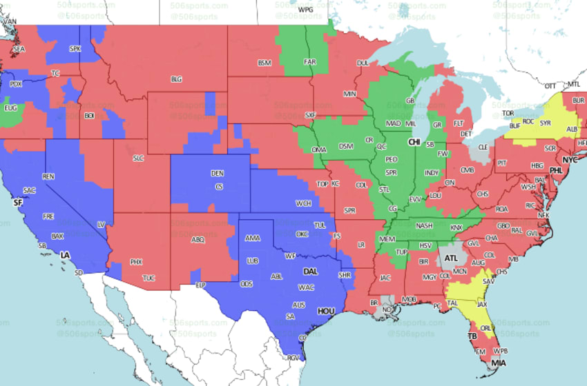 NFL TV Schedule and Broadcast Map Week 12