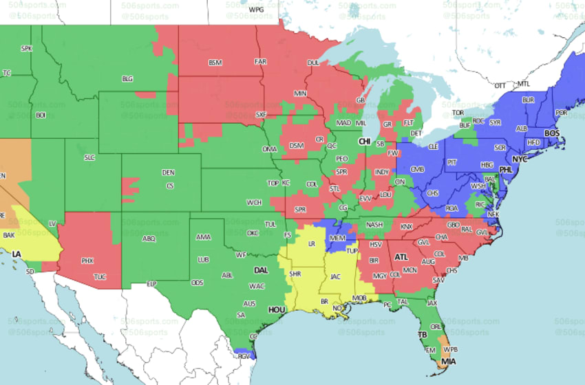 NFL TV Schedule and Broadcast Map Week 12