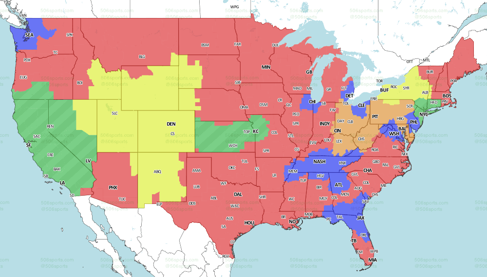 Cbs Sunday Football Coverage Map Nfl Coverage Map 2019: Tv Schedule Week 12