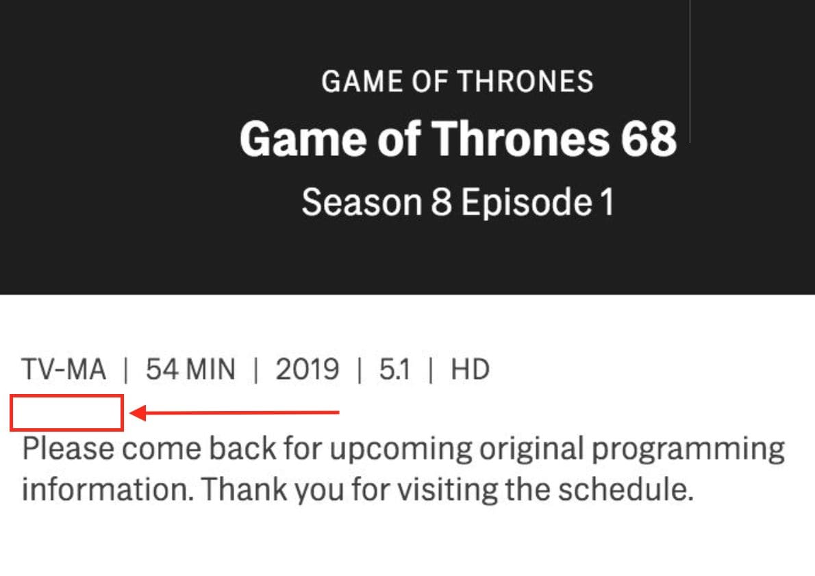 Game Of Thrones Season 8 Premiere Has No Adult Content Warning