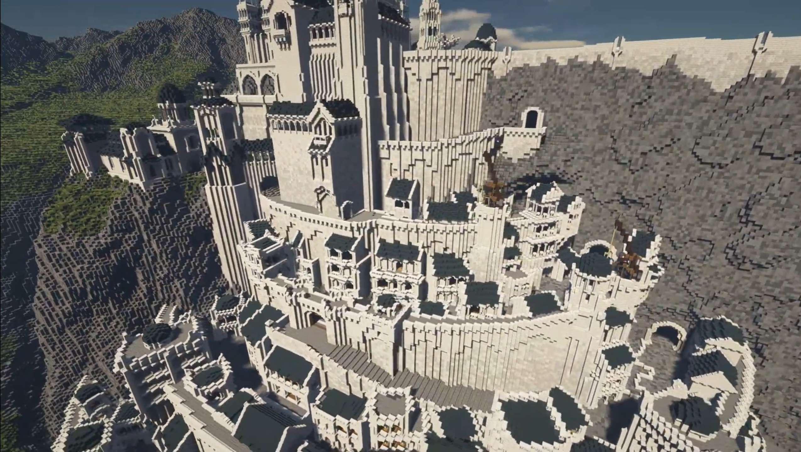 Minas tirith, city in middle-earth in lord of the rings books, movies