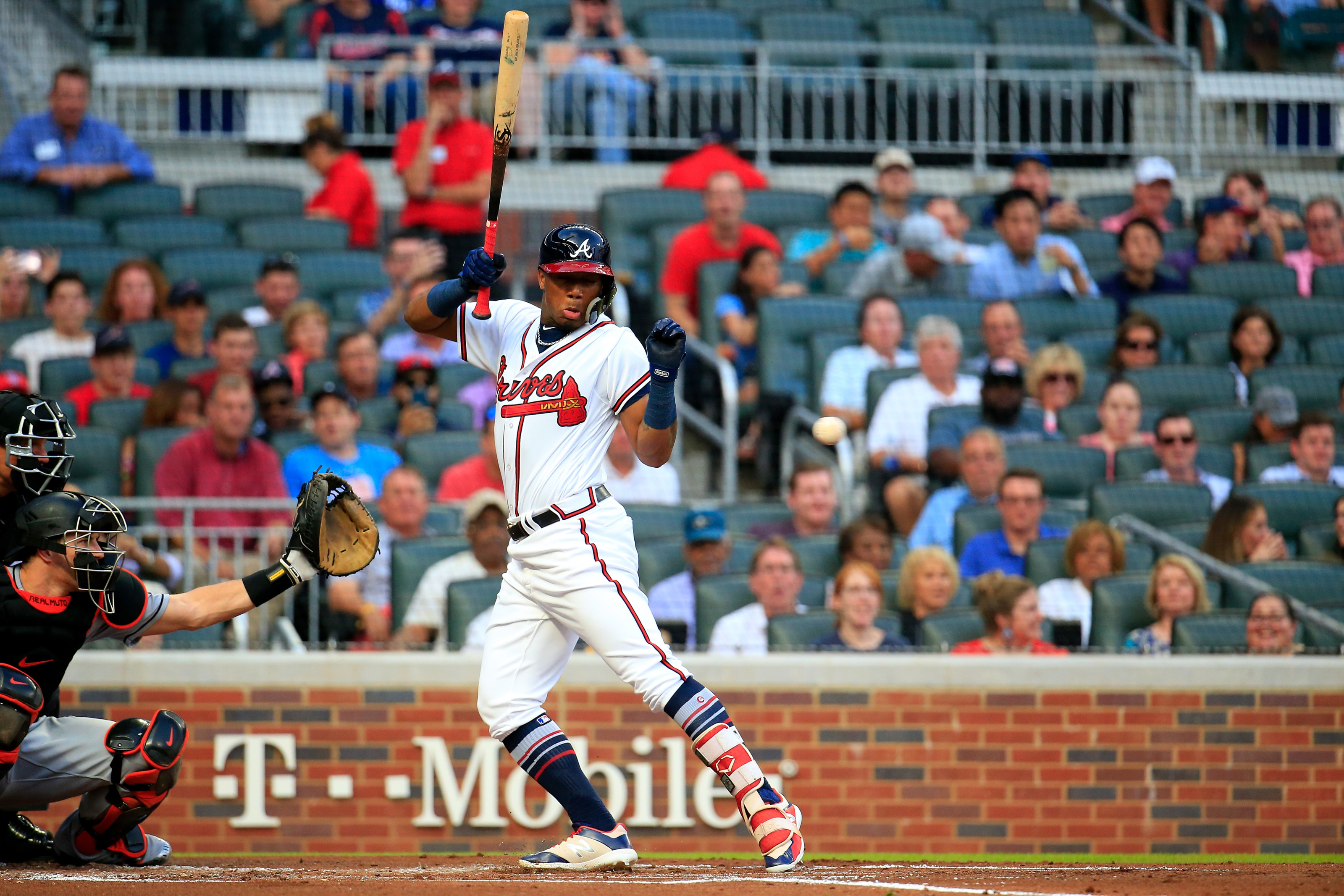 Braves' Ronald Acuna day to day after being hit by pitch