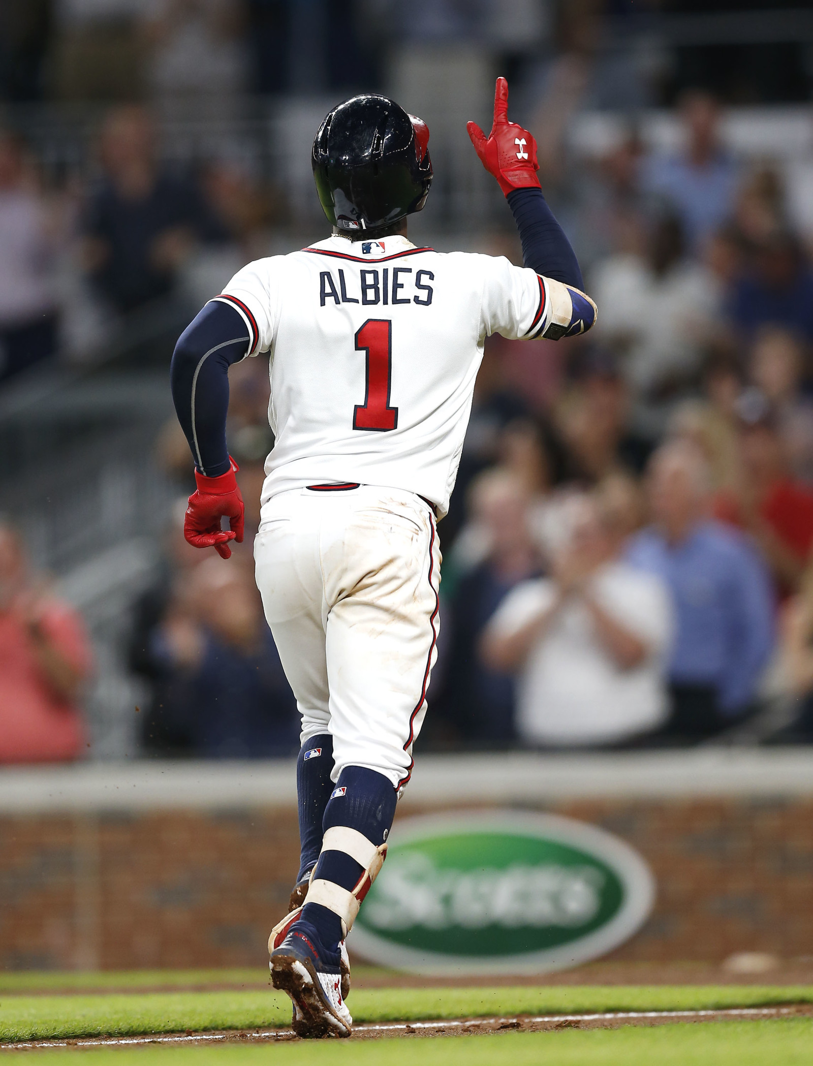 Ozzie Albies Atlanta Braves MLB Stadium Signature Baseball T-Shirt