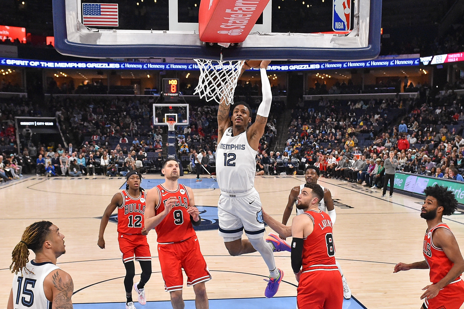 Ja Morant of the Memphis Grizzlies goes up for a dunk during the News  Photo - Getty Images