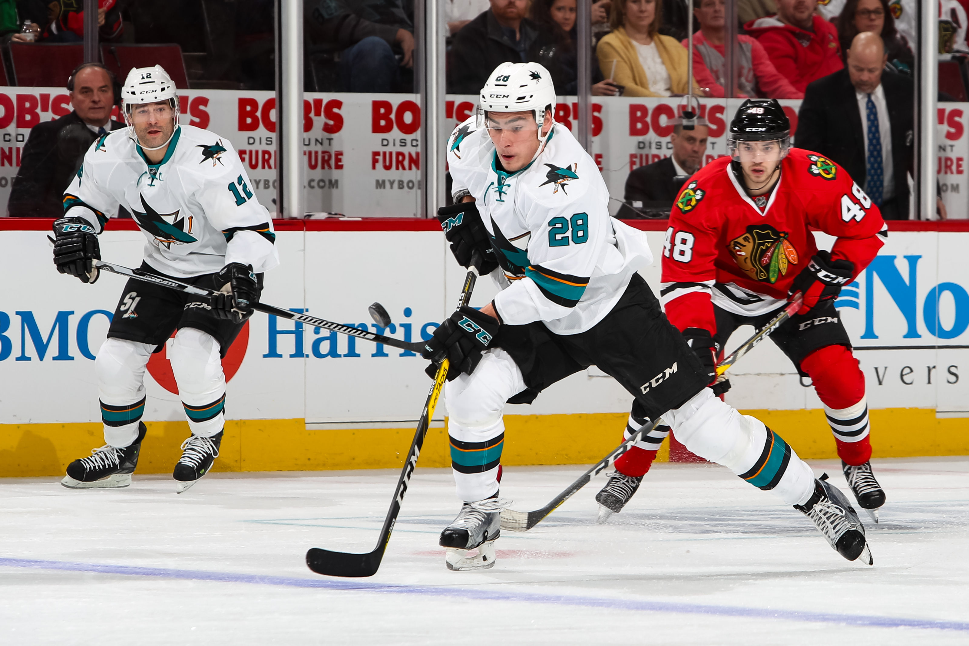 How has Patrick Marleau played against the Chicago Blackhawks?
