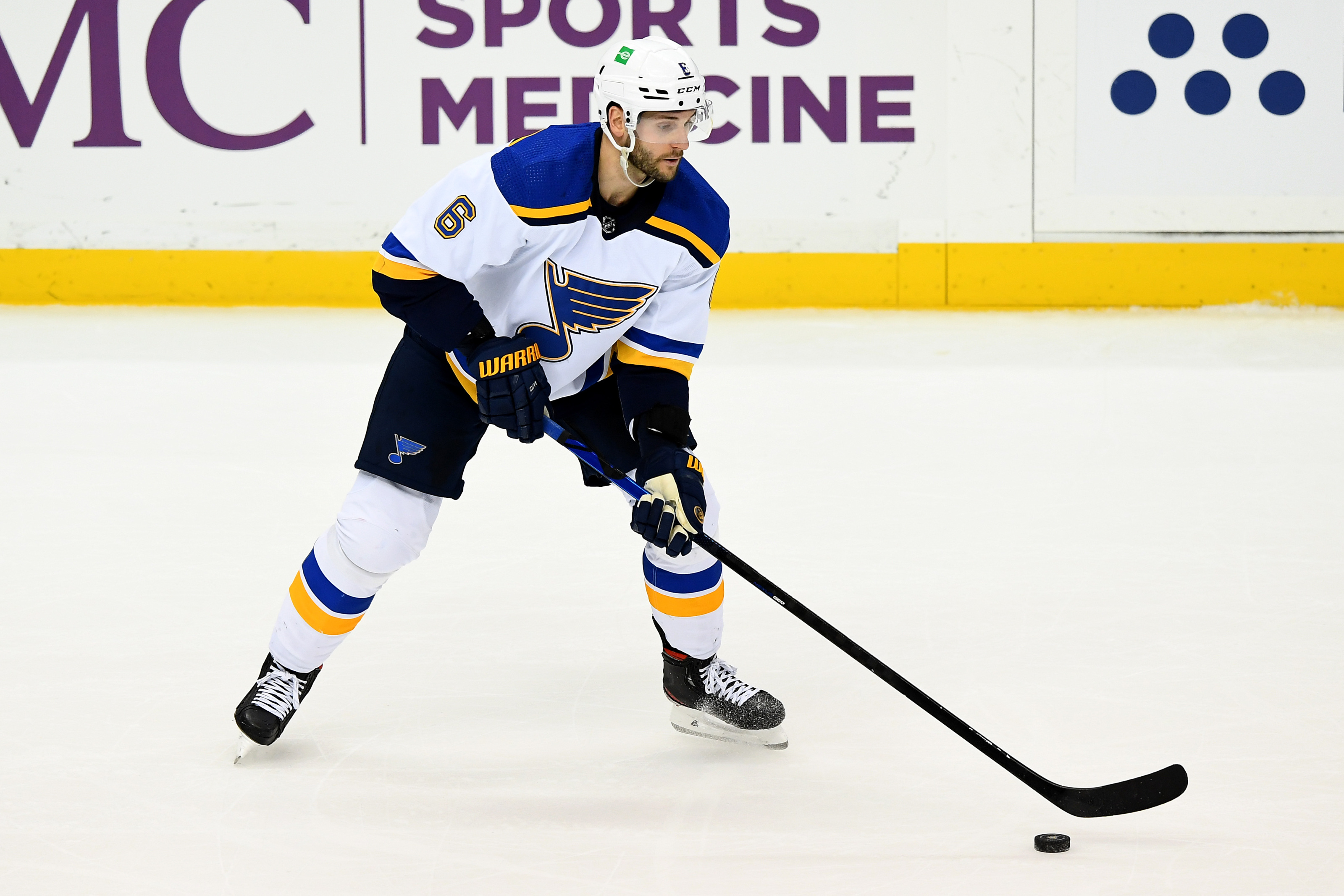 St. Louis Blues] Marco Scandella gets a high-stick to the face