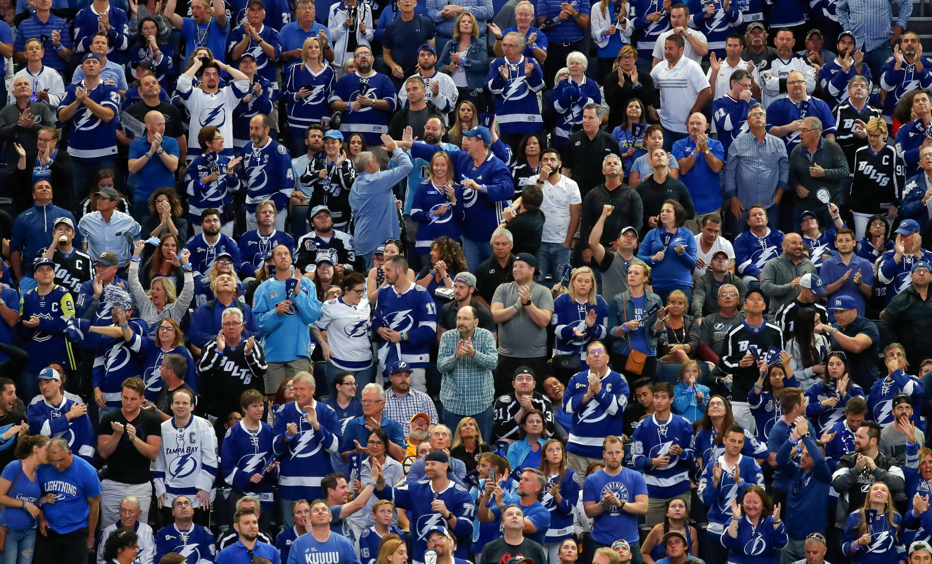 Tampa Bay Lightning fans sore winners as they throw noisemakers at