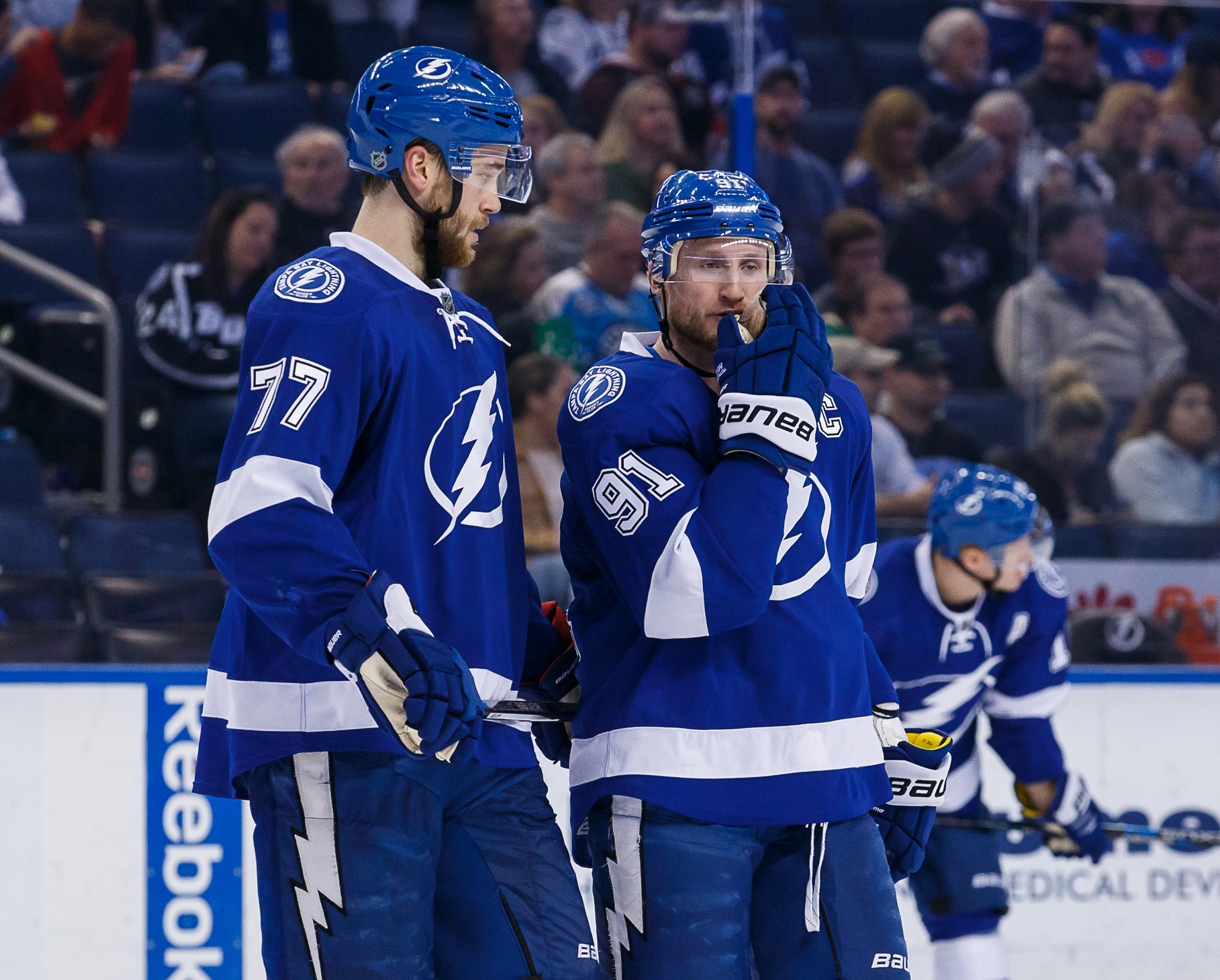 Victor Hedman and Steven Stamkos of the Tampa Bay Lightning celebrate  News Photo - Getty Images