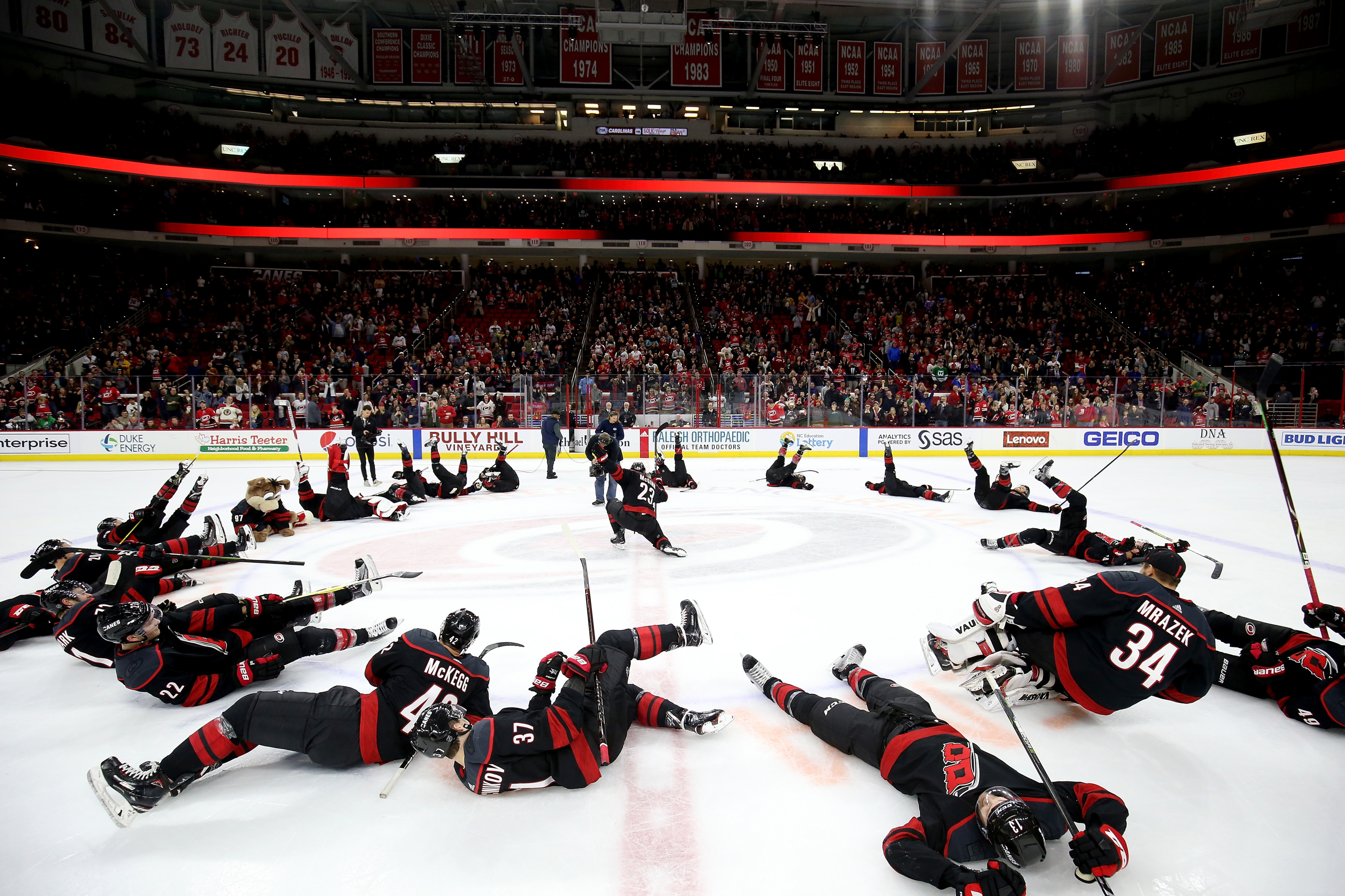 Carolina Hurricanes skate out to 'Bunch of Jerks' ice projection in latest  Storm Surge