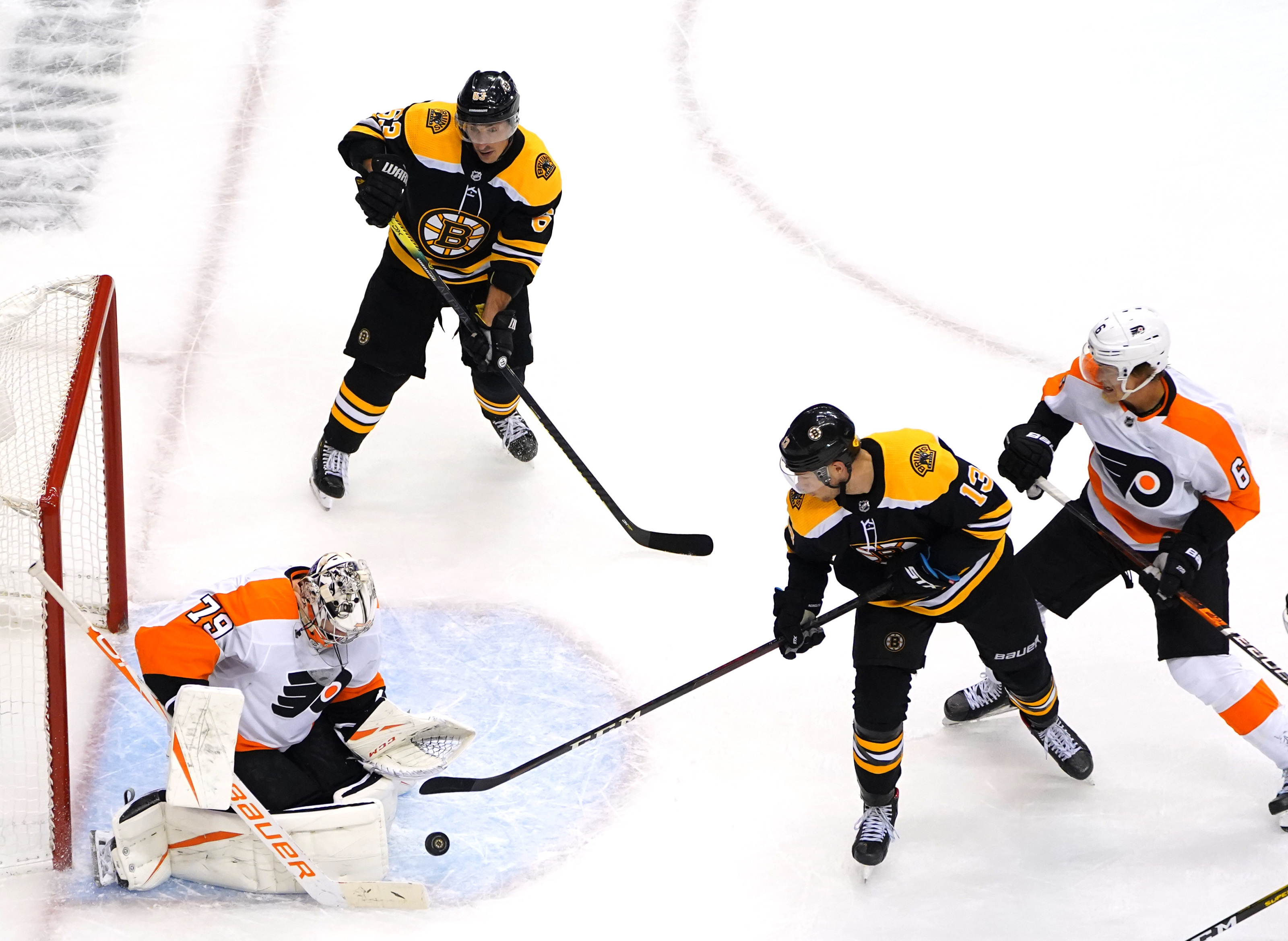 The Boston Bruins take on the Philadelphia Flyers in the second