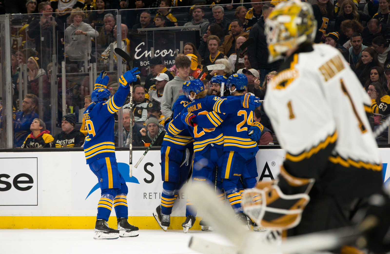Sabres win wild Game 1 in overtime