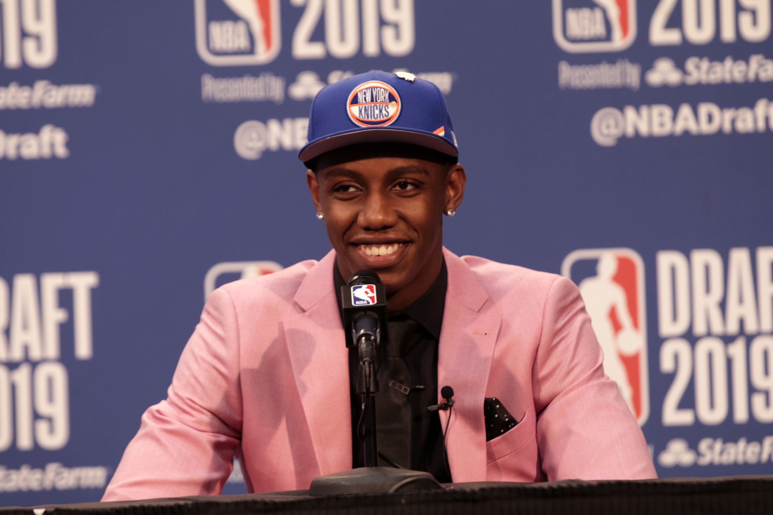 RJ Barrett of the New York Knicks pose for a portrait during NBA News  Photo - Getty Images