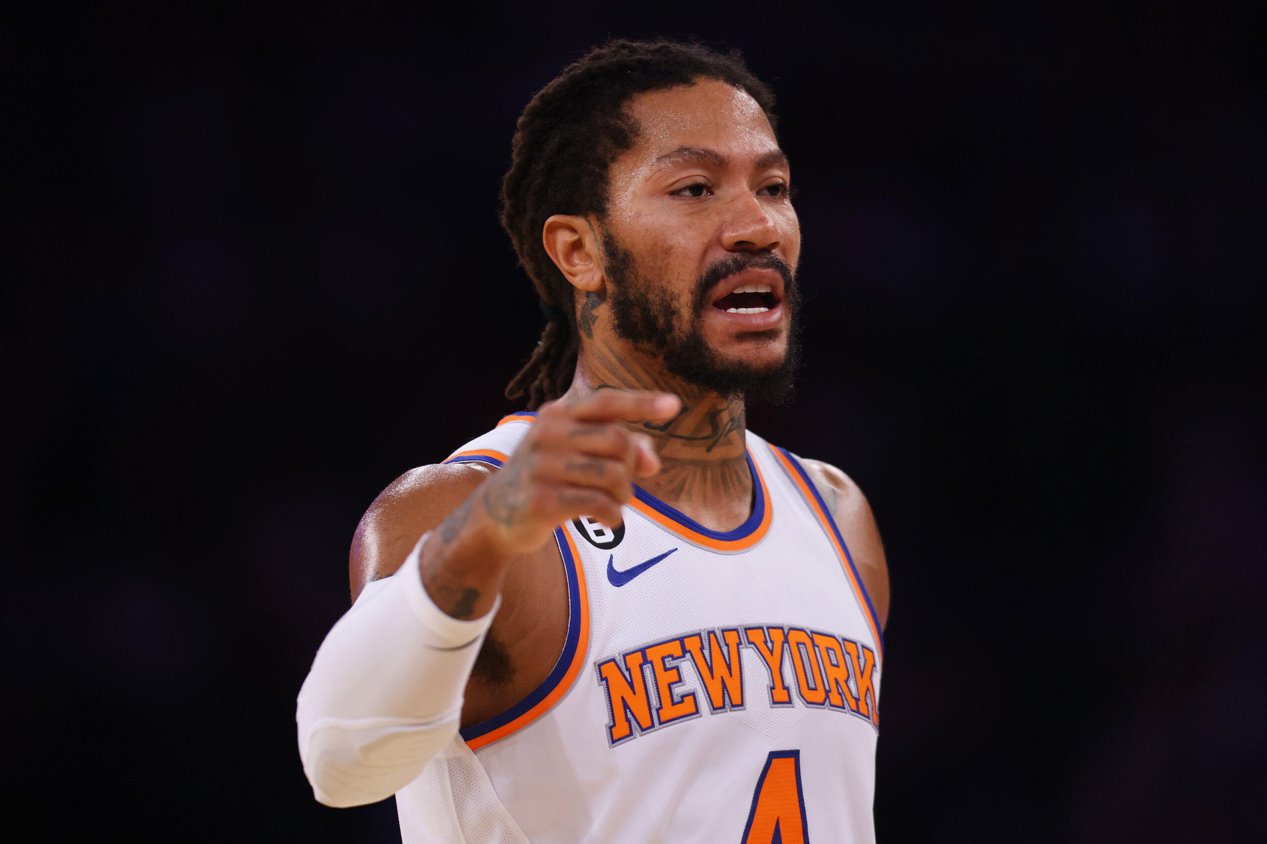 Men's New York Knicks #25 Derrick Rose Orange Revolution 30