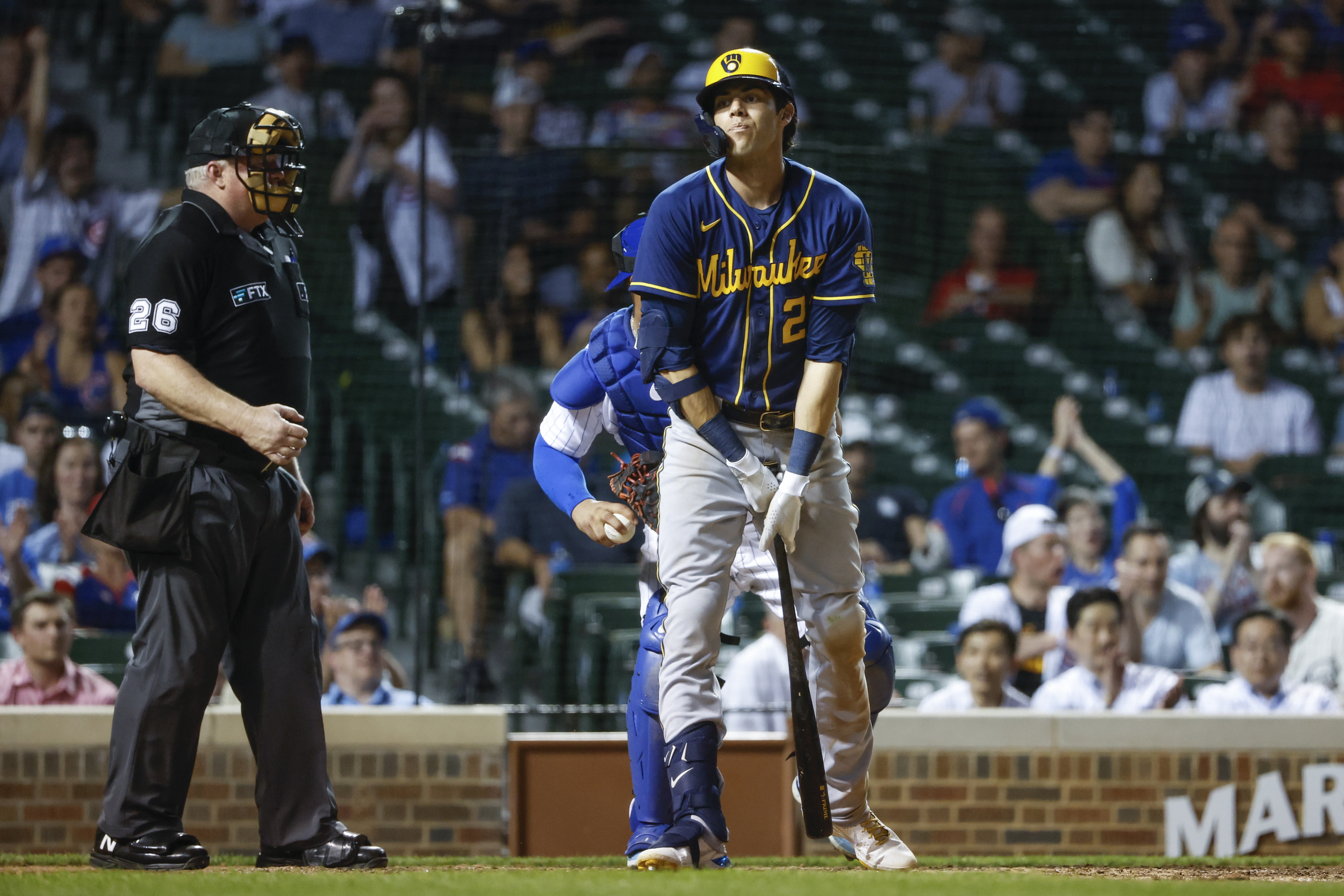 Christian Yelich destroyed the Cubs' video board during batting practice