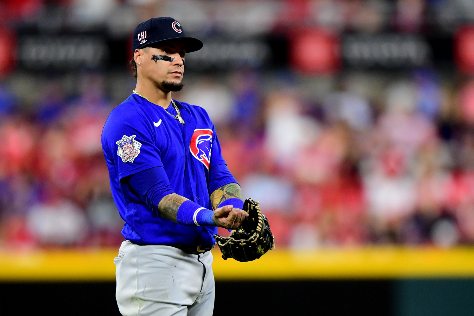 August 27, 2017: Chicago Cubs' Javier Baez (9) in actionduring the