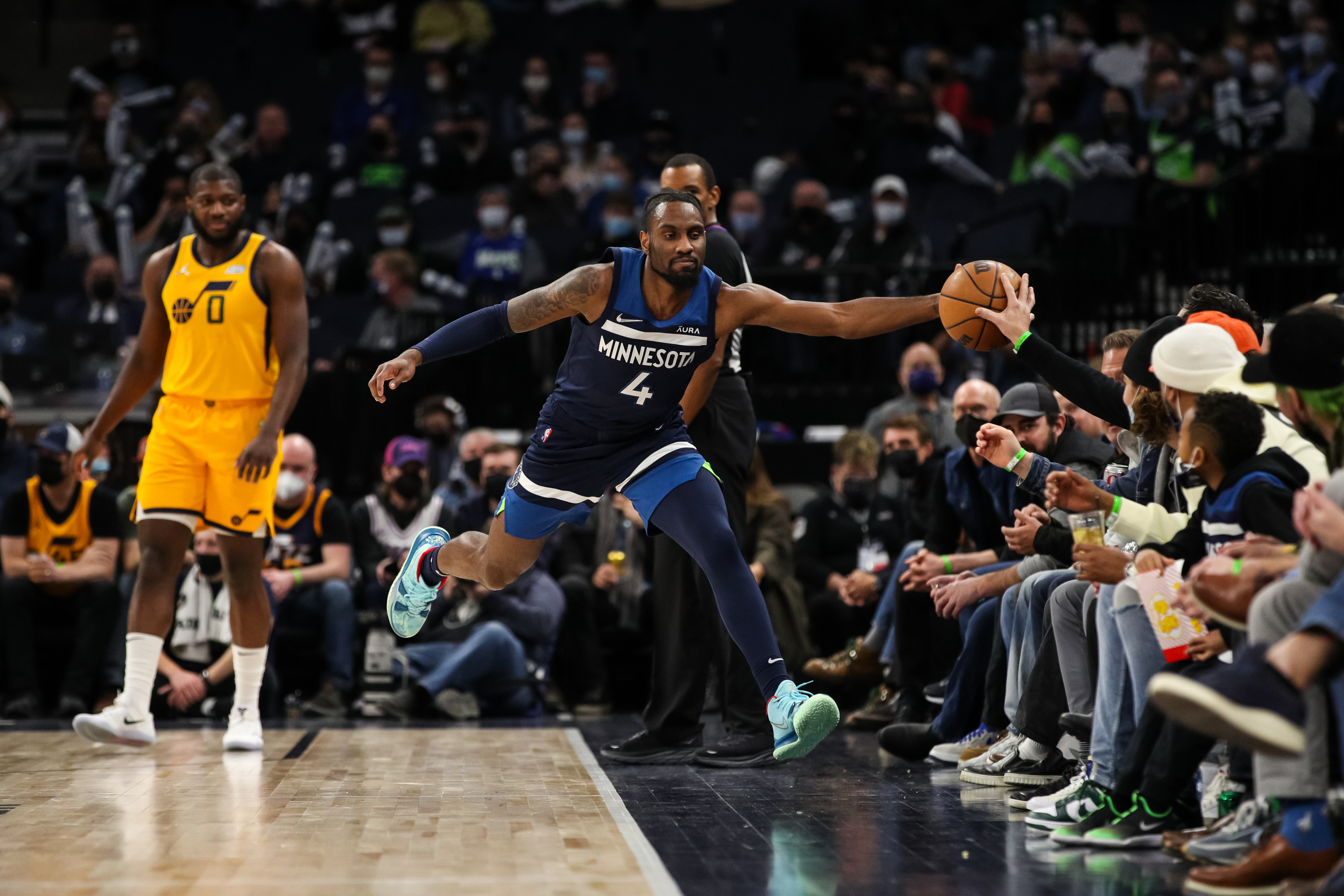 Minnesota Timberwolves' Luka Garza poses during the NBA basketball