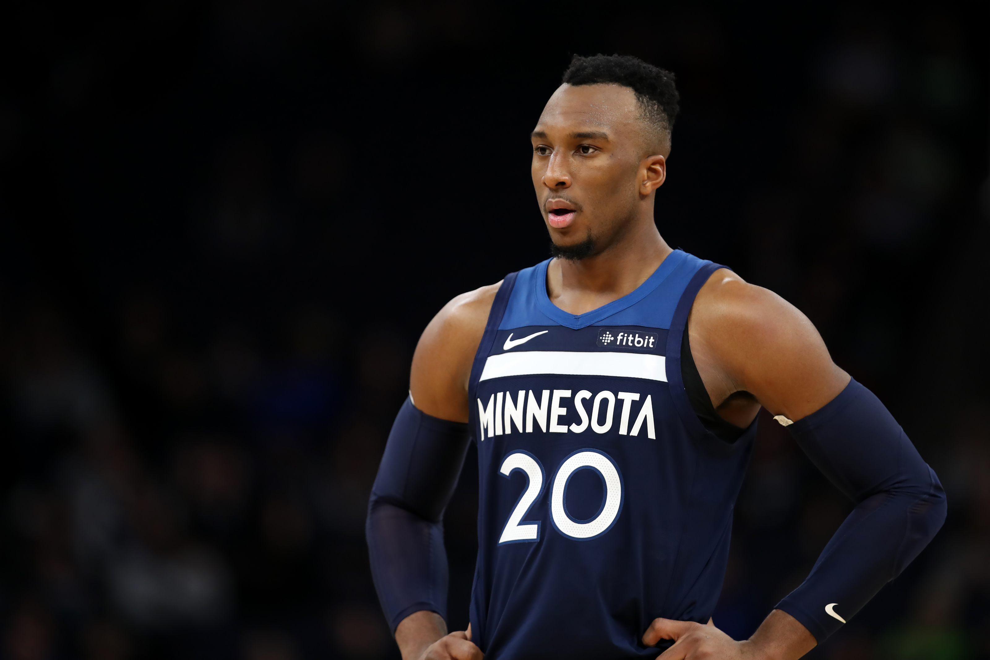 A close up of the shoes of Josh Okogie of the Minnesota Timberwolves  News Photo - Getty Images