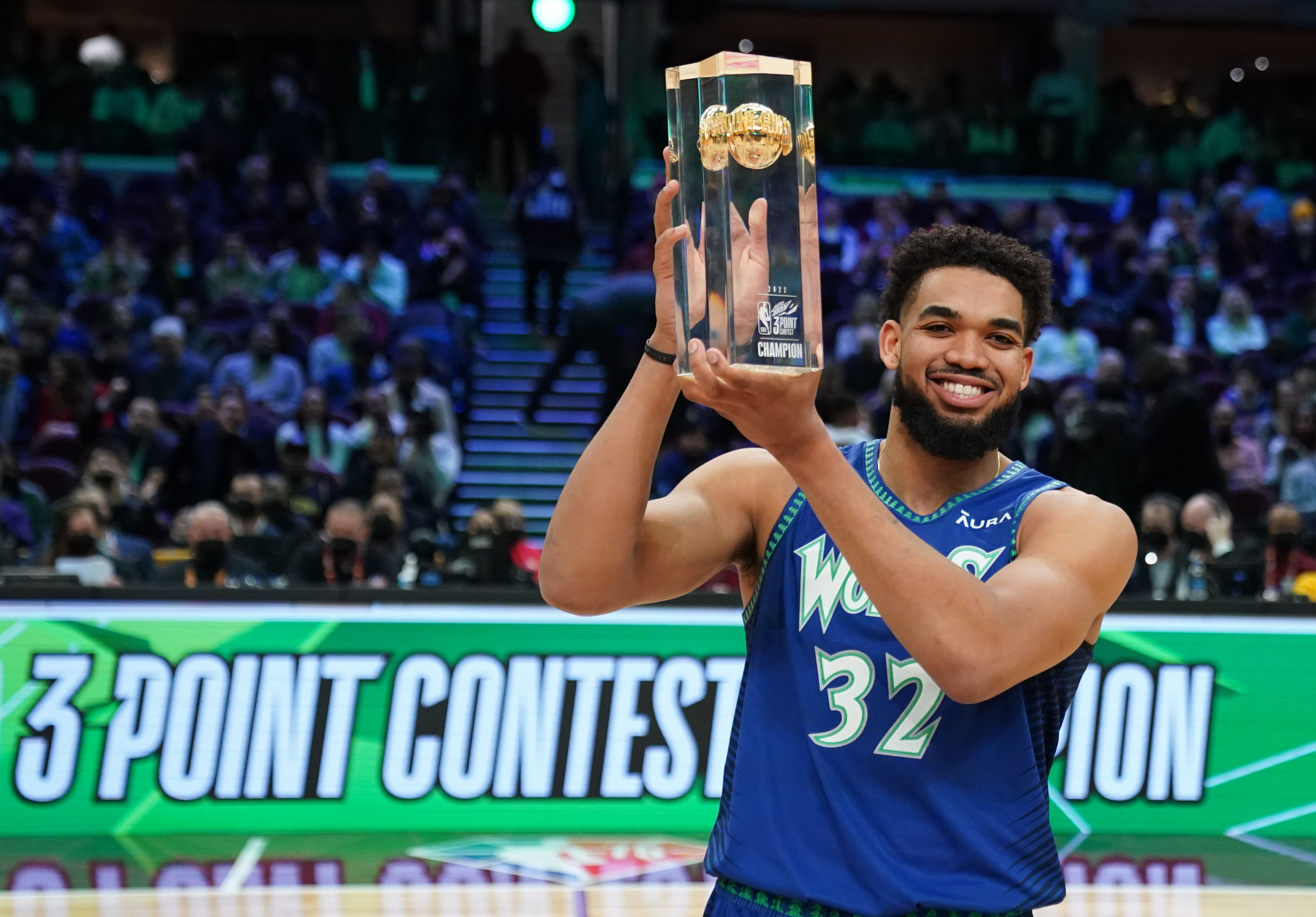 Karl-Anthony Towns - Minnesota Timberwolves - 2022 MTN DEW 3-Point Contest  - Event-Worn City Edition Jersey - WINNER