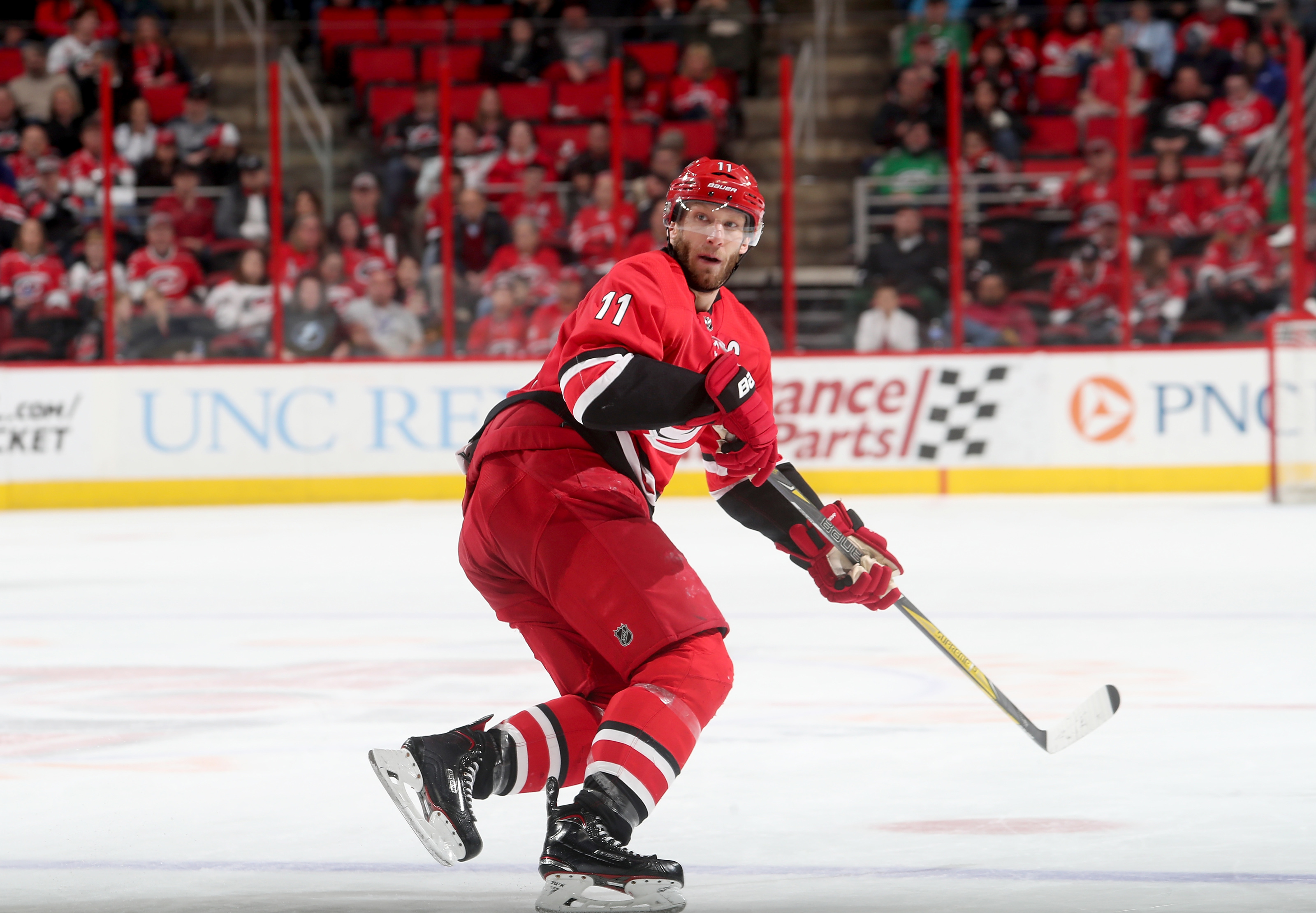 Carolina Hurricanes' Jordan Staal skates on the ice during a
