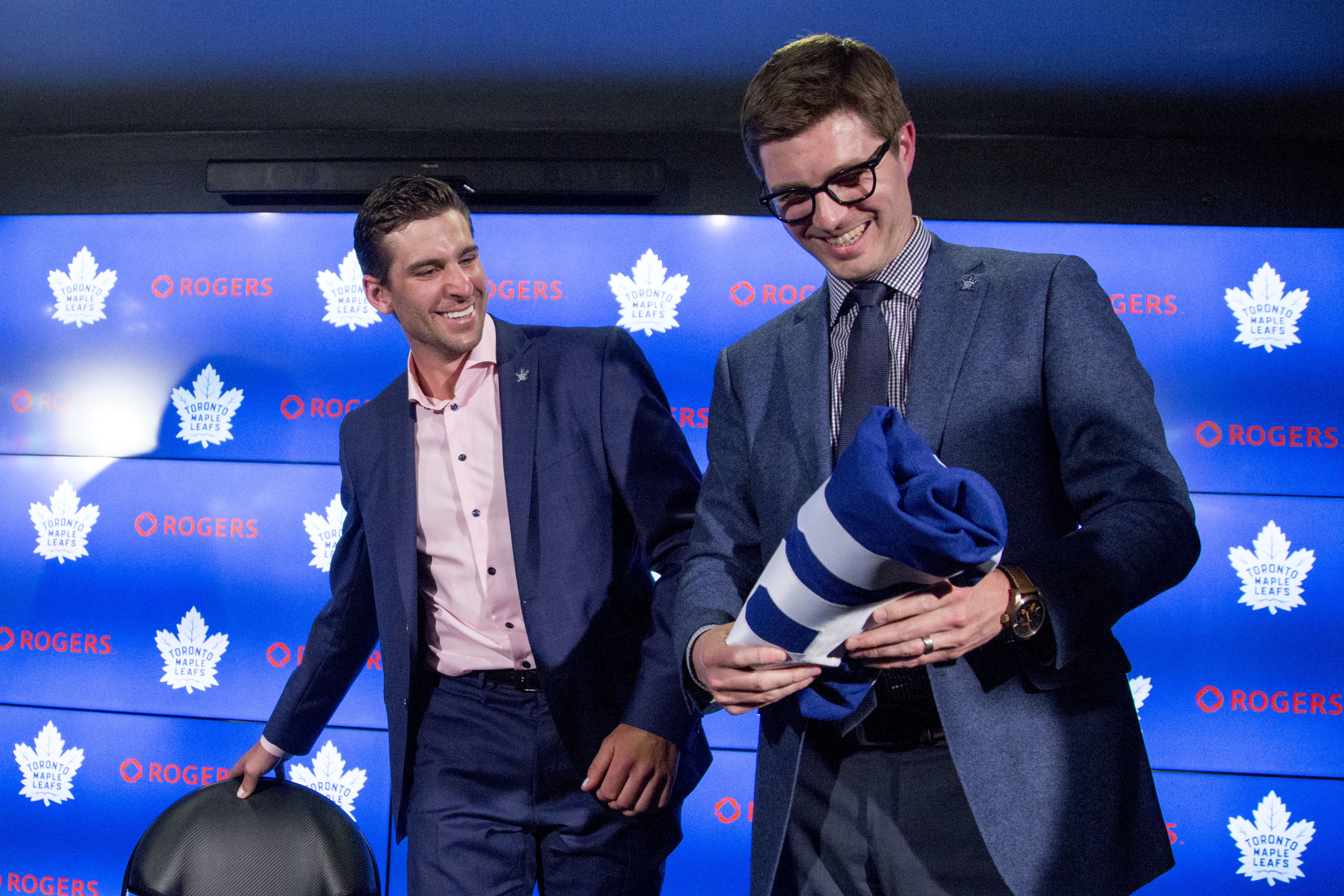 The jersey of John Tavares of the Toronto Maple Leafs, hangs in the News  Photo - Getty Images