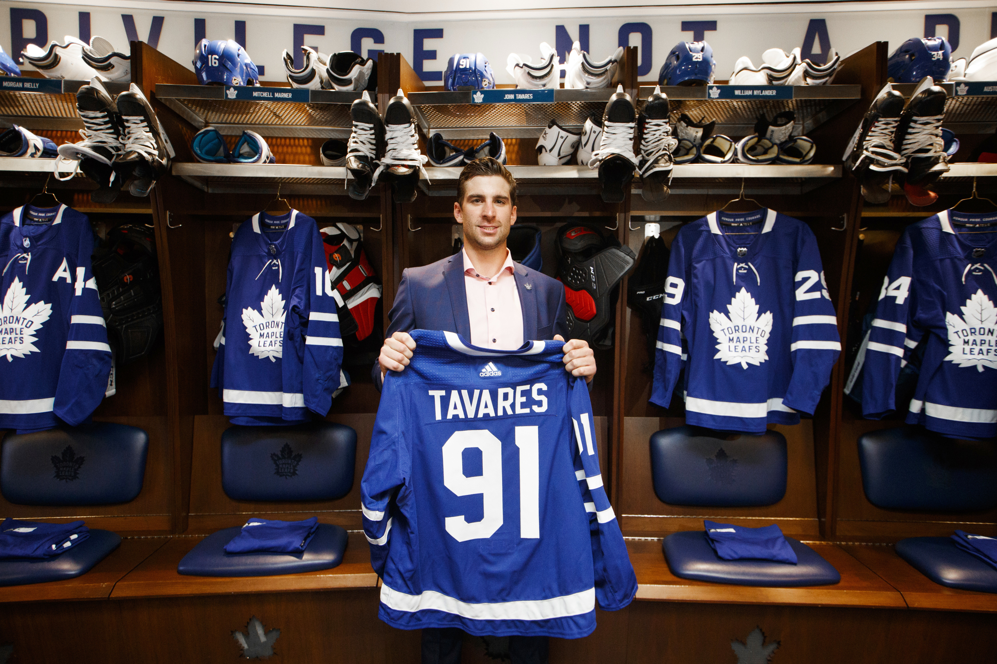 Men's Toronto Maple Leafs #91 John Tavares Black X Drew House