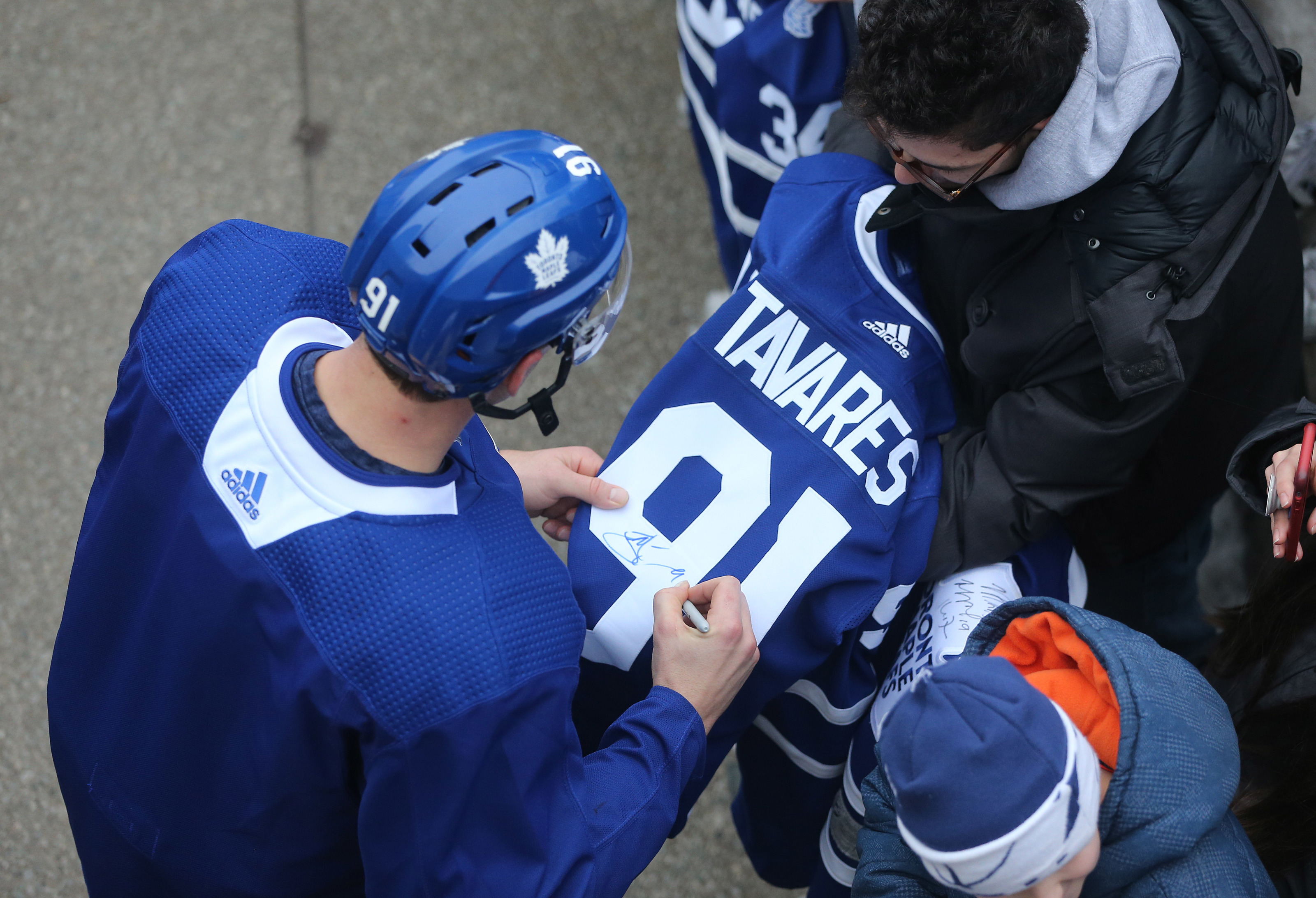 The jersey of John Tavares of the Toronto Maple Leafs, hangs in the News  Photo - Getty Images