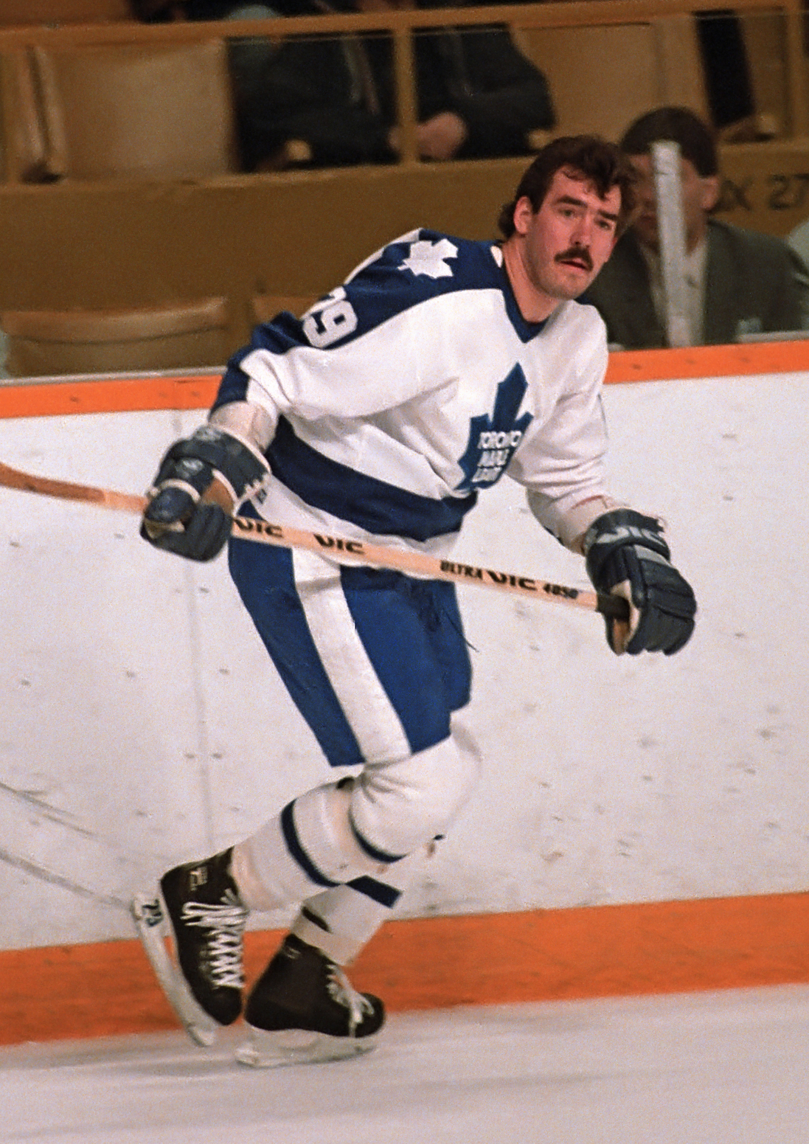 Dave (Tiger) Williams of the Maple Leafs battles with a