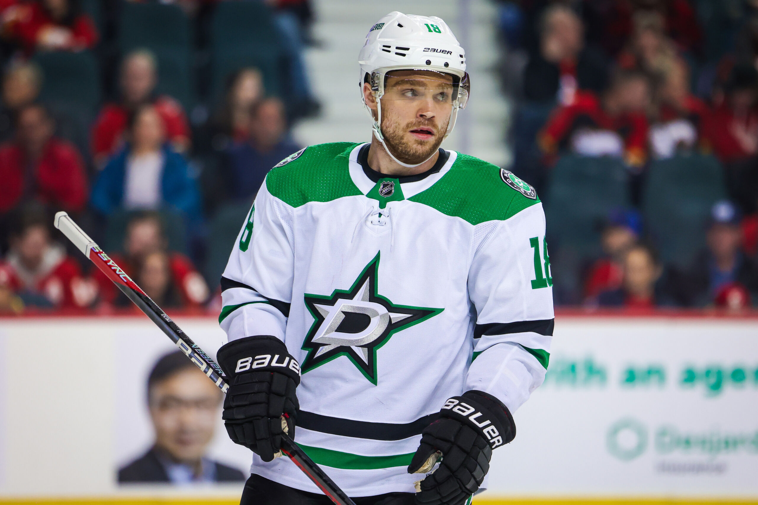 Max Domi of the Dallas Stars warms up before the game against the