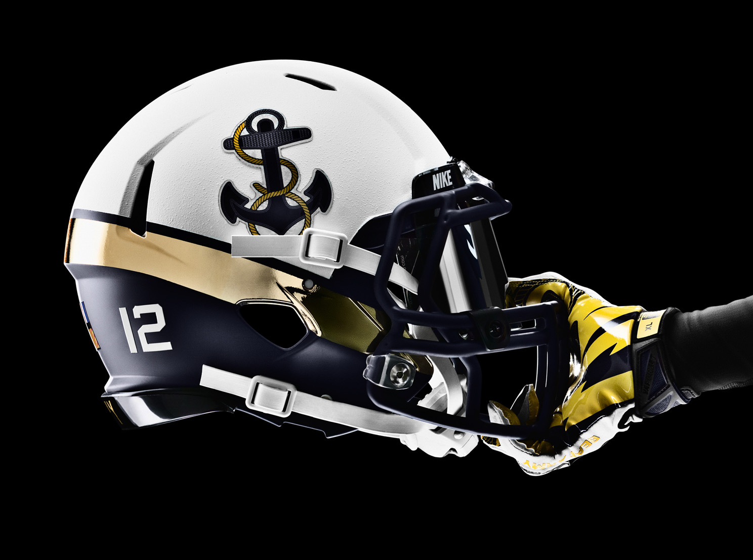 navy football helmet