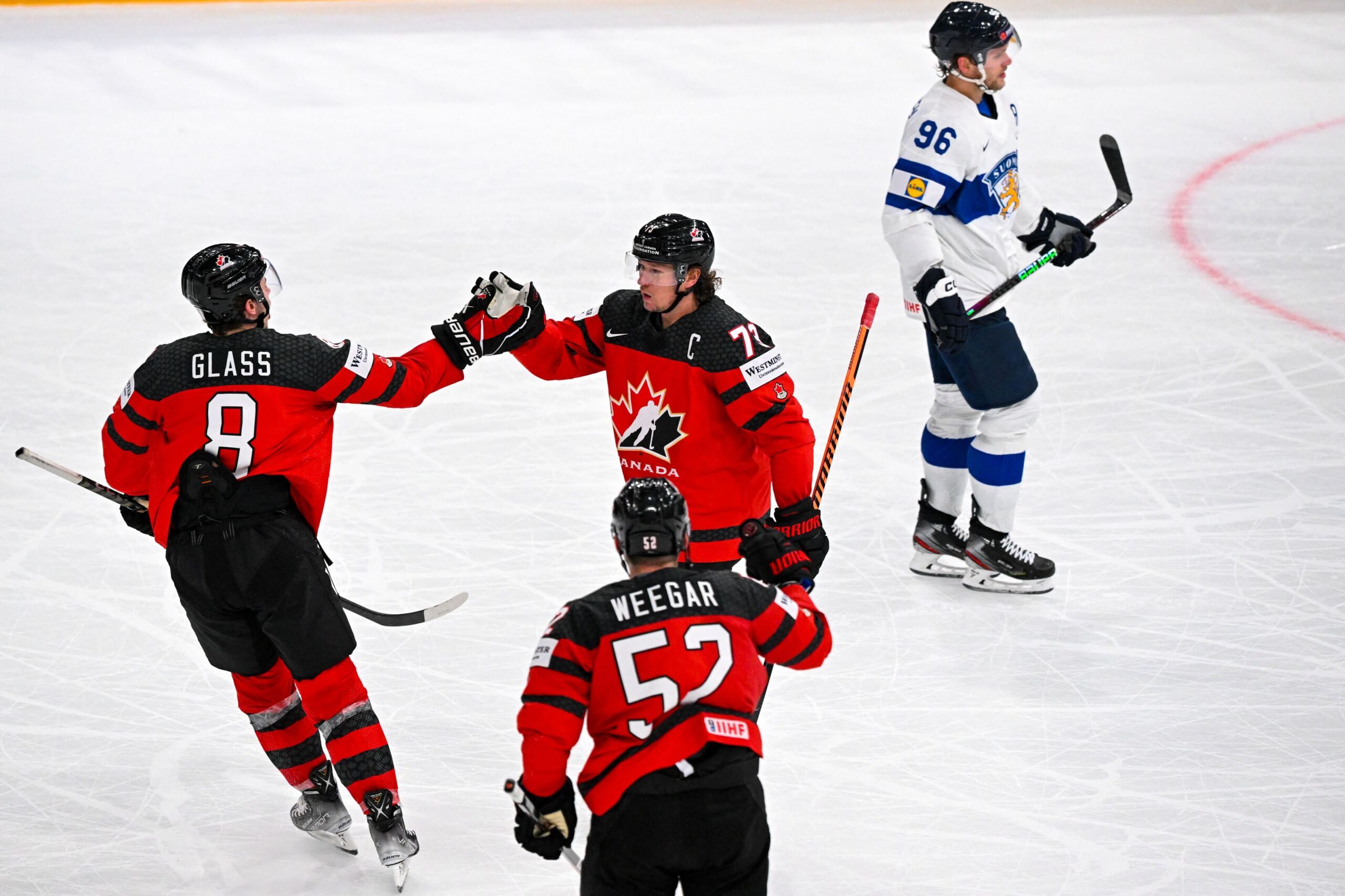 USA celebrates after scoring during the 2023 IIHF Ice Hockey World News  Photo - Getty Images