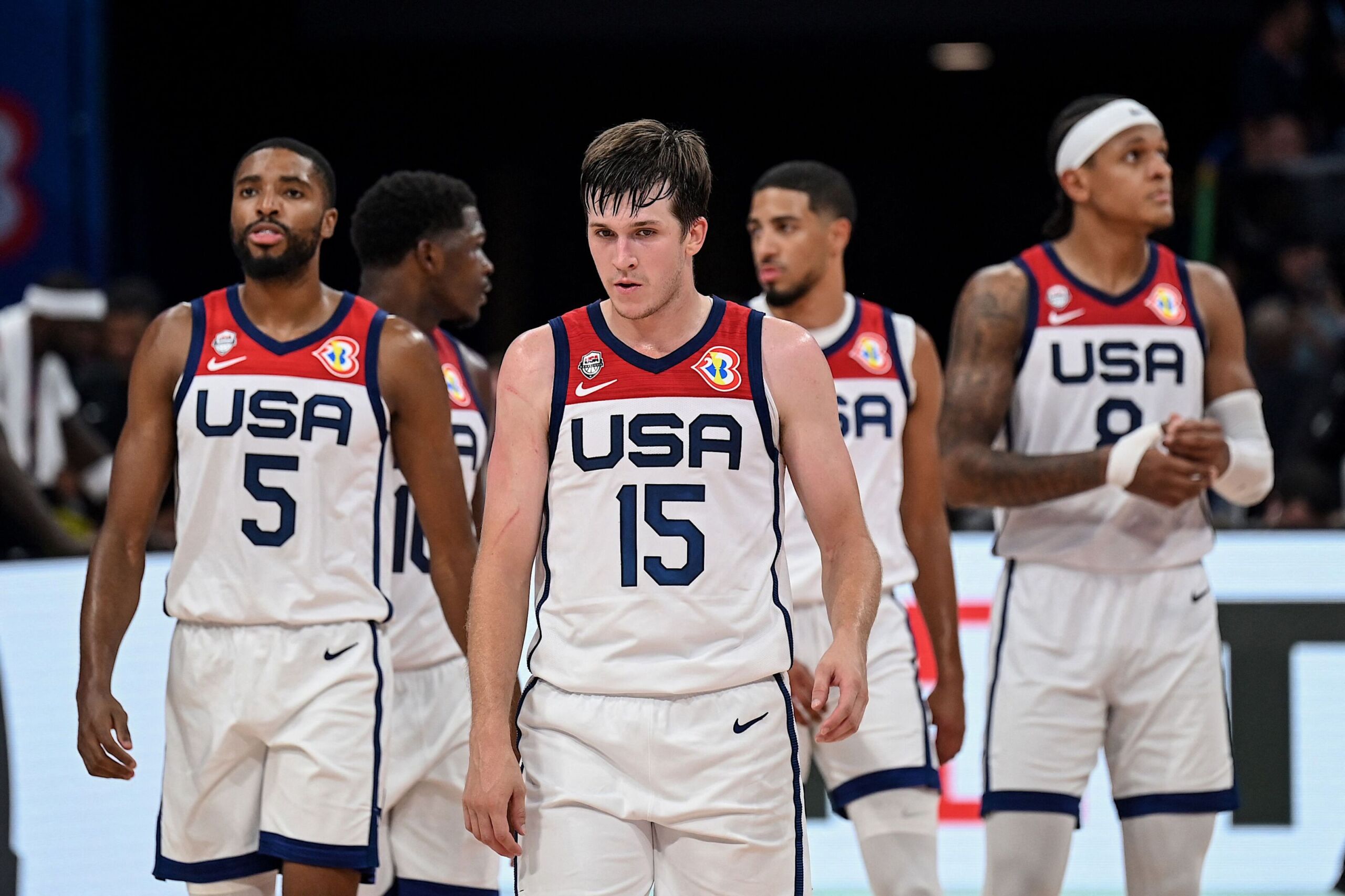 USA's basketball team during the Men's Basketball Final, USA vs