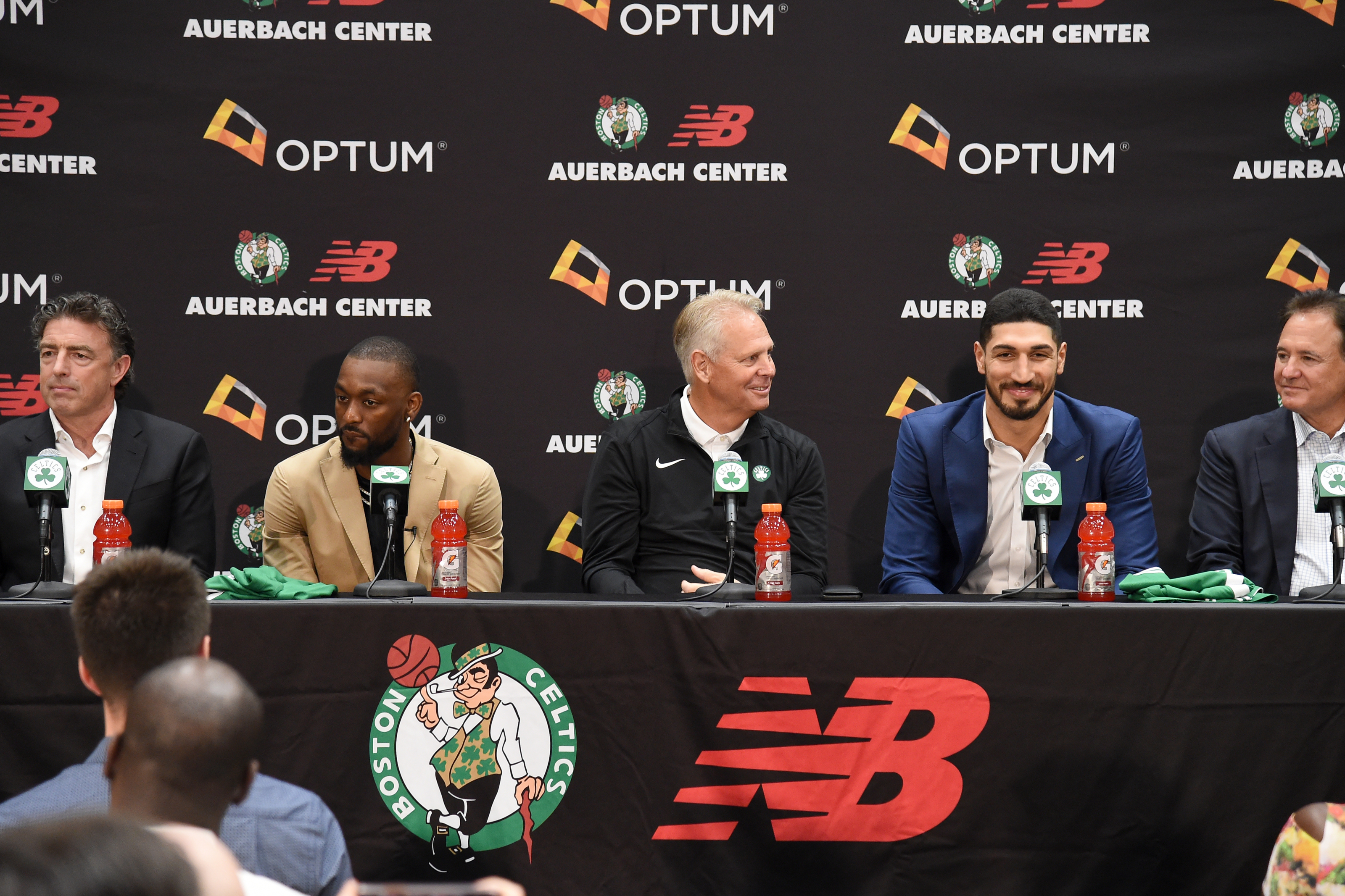 Kemba Walker and Enes Kanter introductory Boston Celtics press