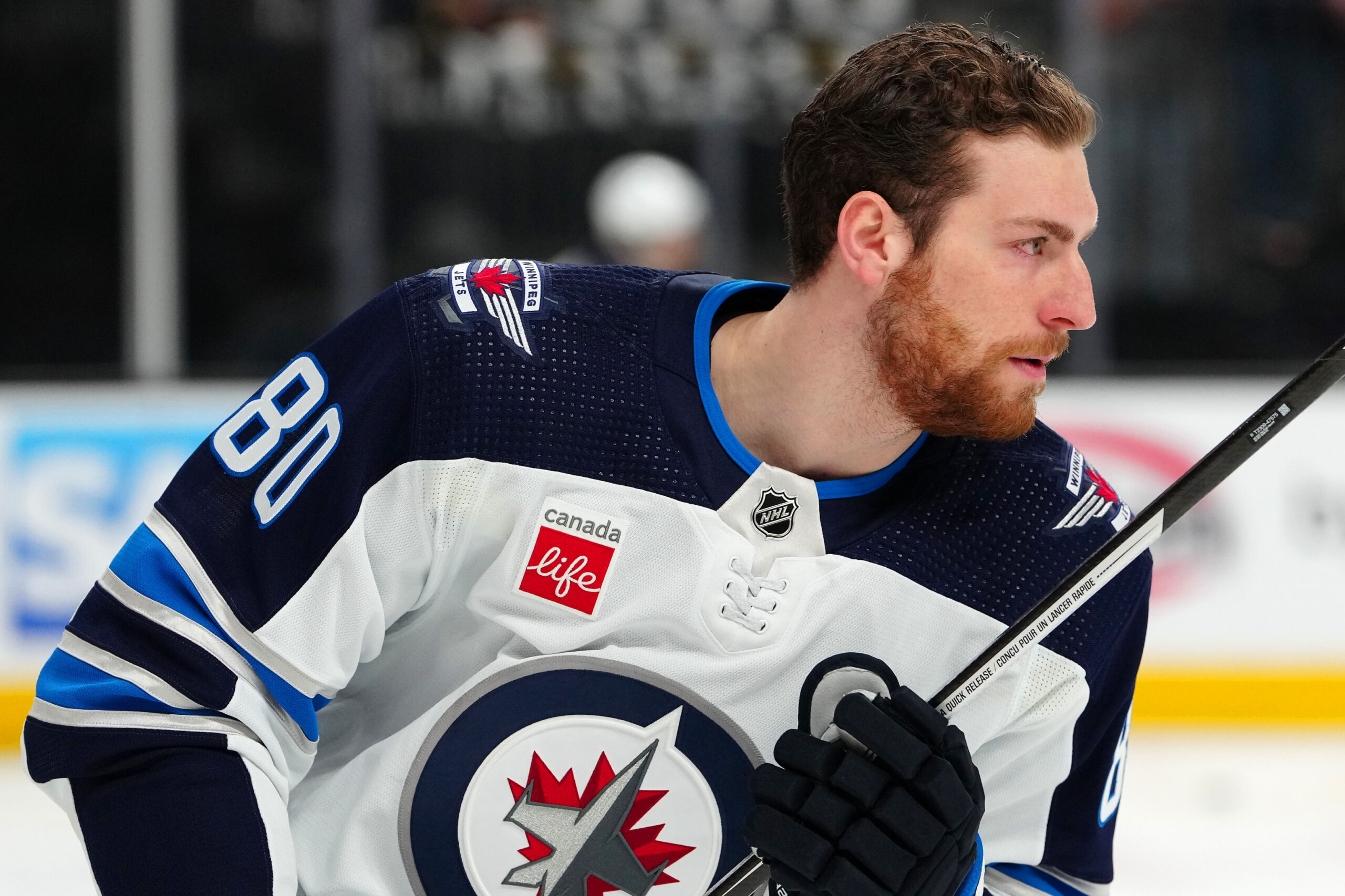 Pierre-Luc Dubois looks pretty, pretty good in a Winnipeg Jets jersey