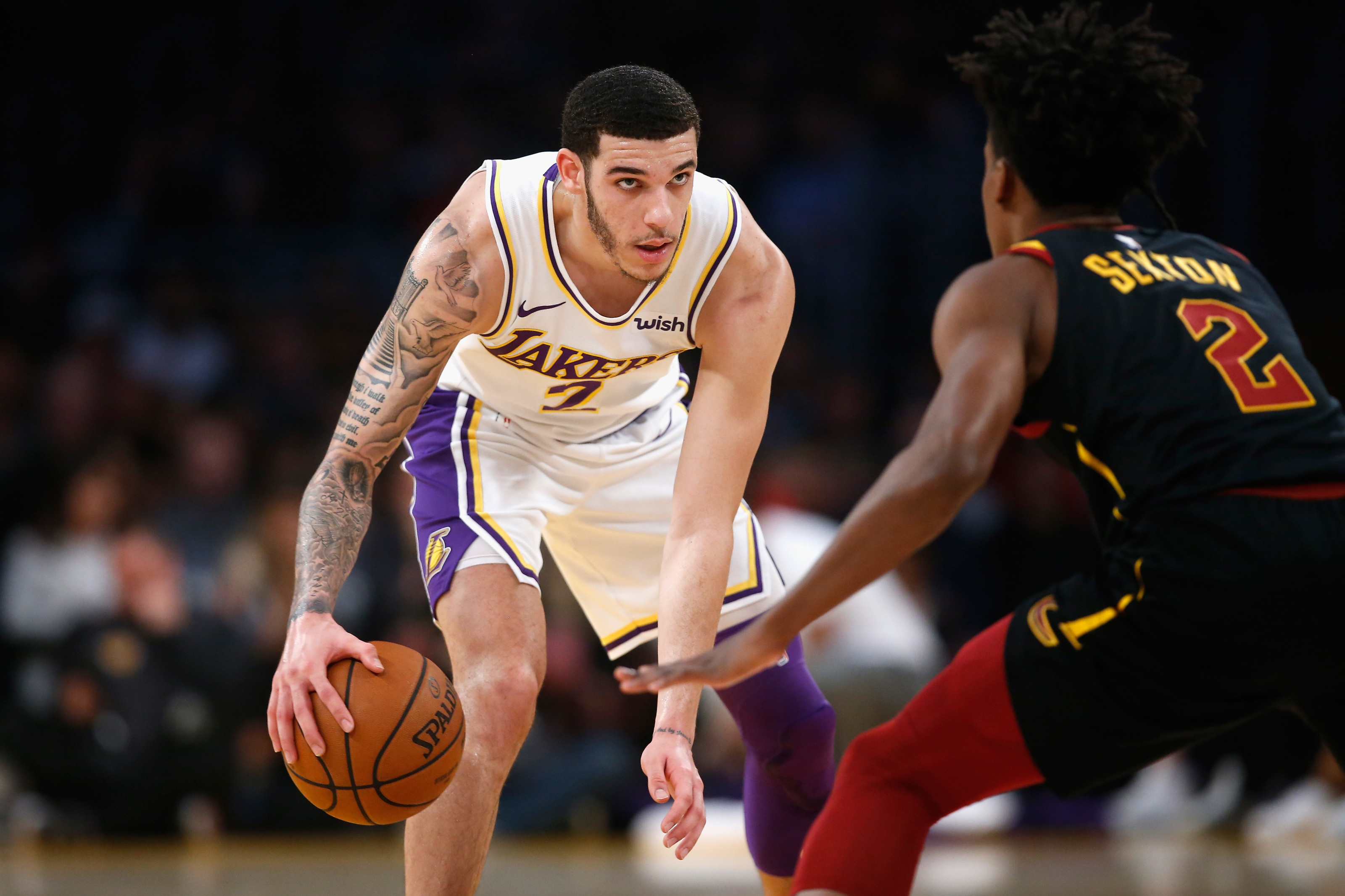Lonzo Ball reacts to being traded from Lakers to Pelicans