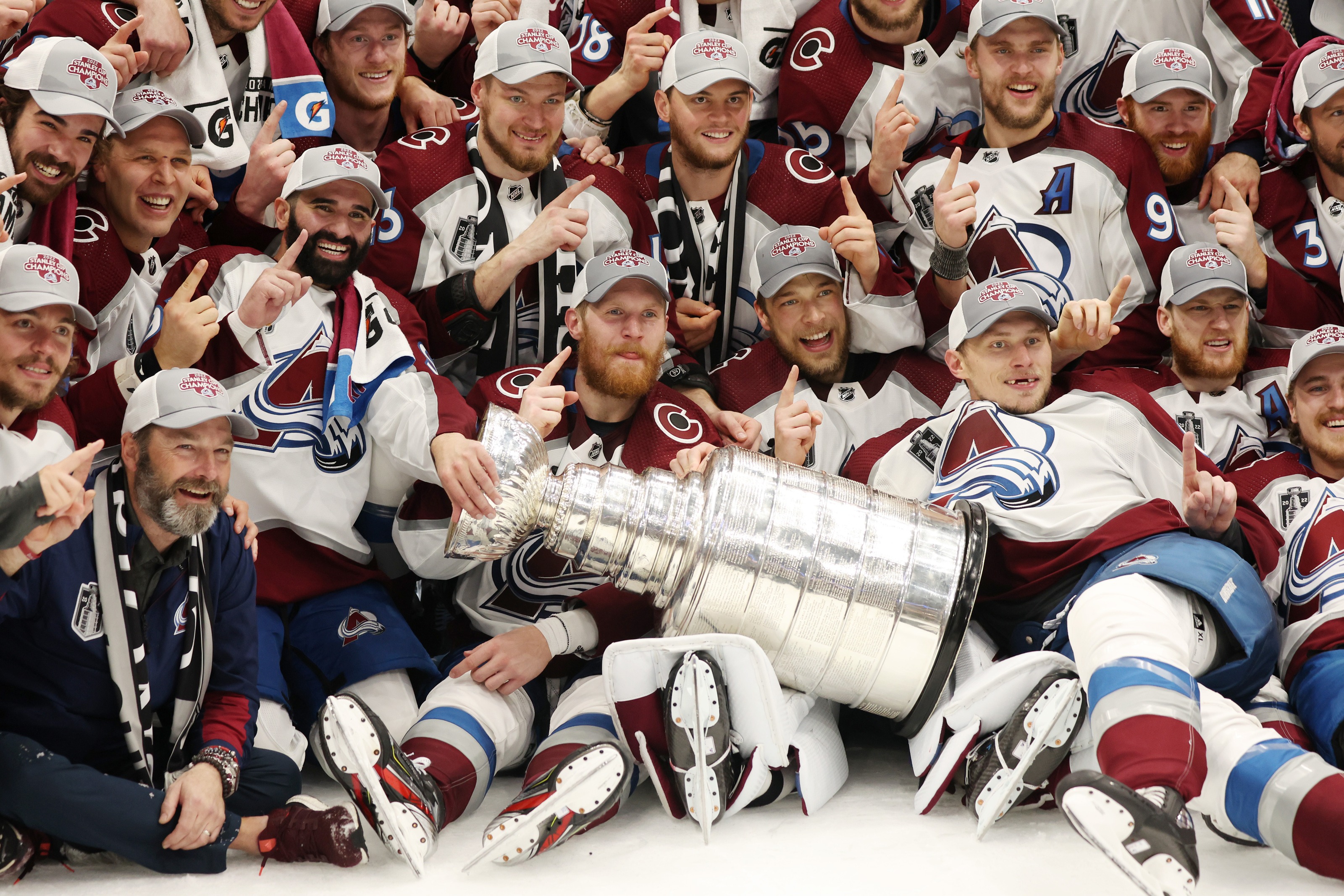 Burgundy Colorado Avalanche Multi-Signed 2022 Stanley Cup