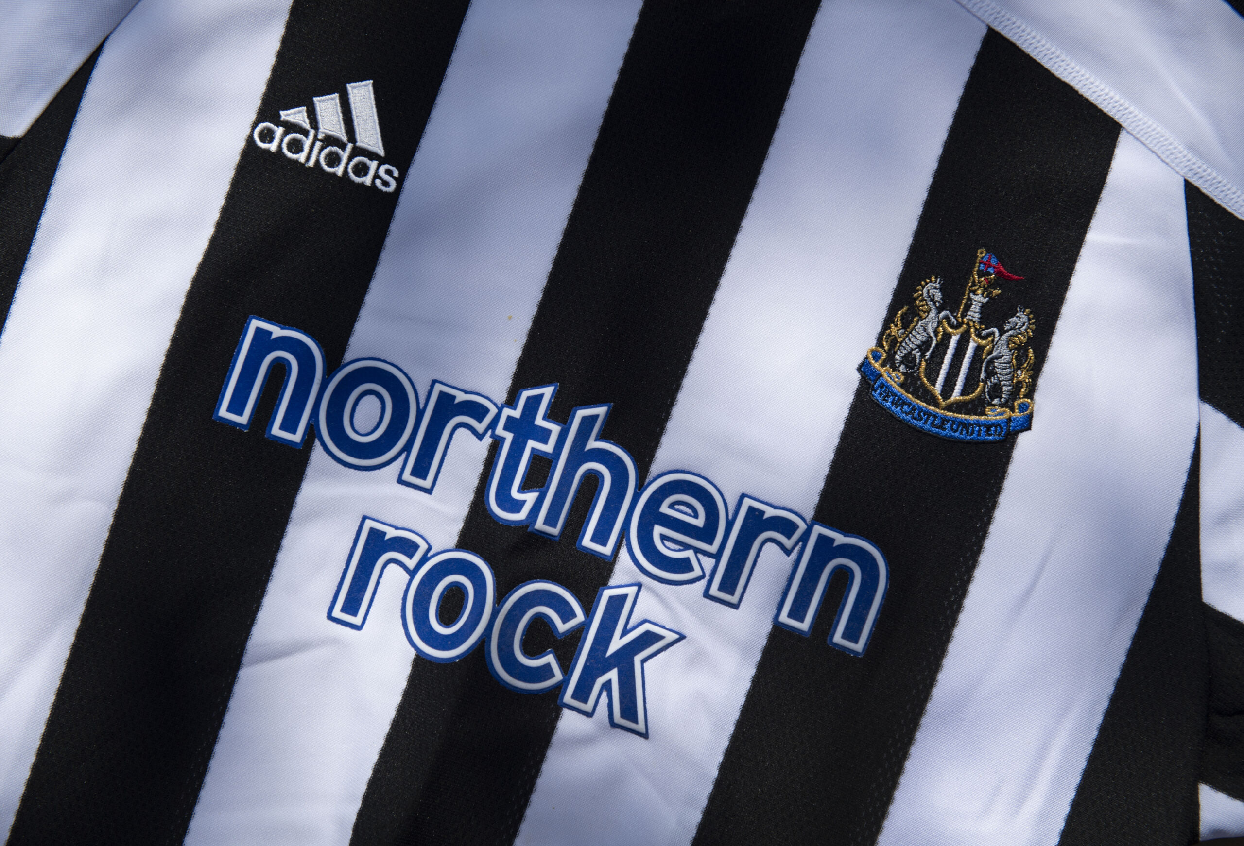 Newcastle United adidas home kit with Northern Rock